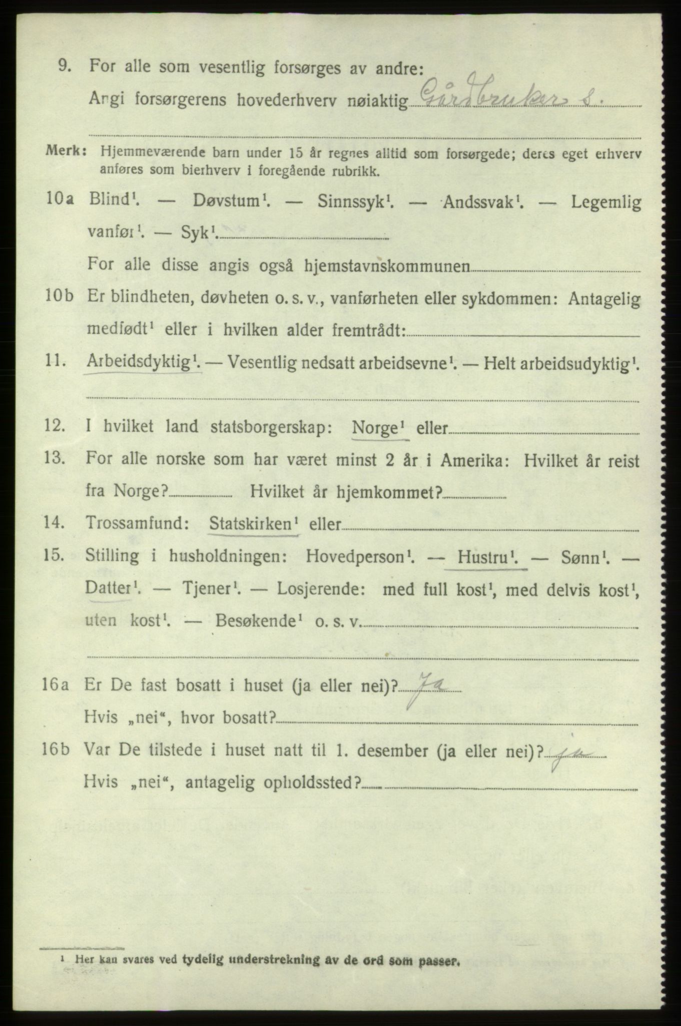 SAB, 1920 census for Stord, 1920, p. 5332