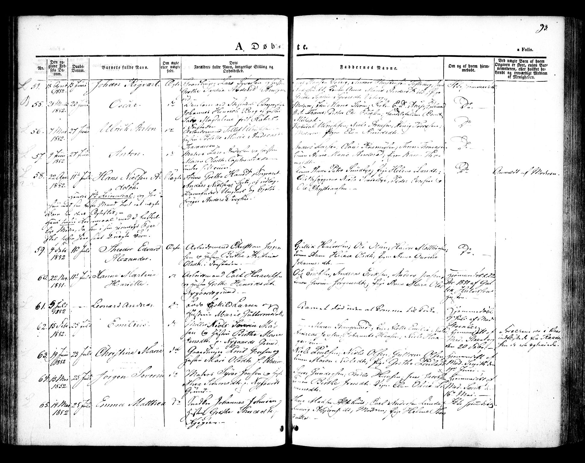 Glemmen prestekontor Kirkebøker, SAO/A-10908/F/Fa/L0005: Parish register (official) no. 5, 1838-1852, p. 93