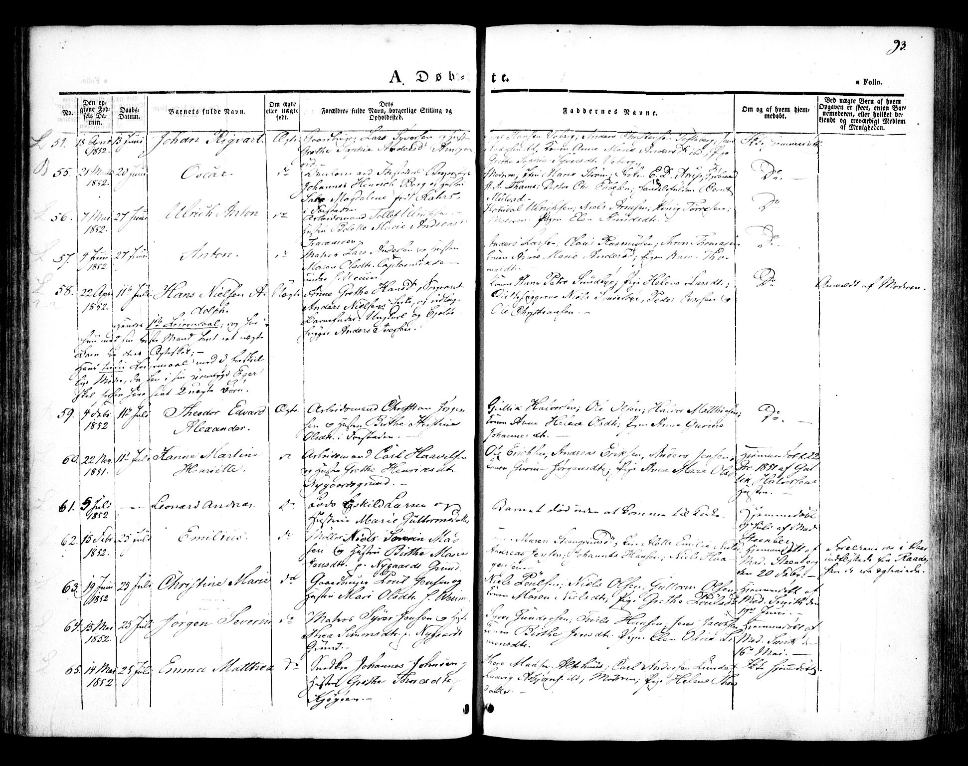 Glemmen prestekontor Kirkebøker, AV/SAO-A-10908/F/Fa/L0005: Parish register (official) no. 5, 1838-1852, p. 93