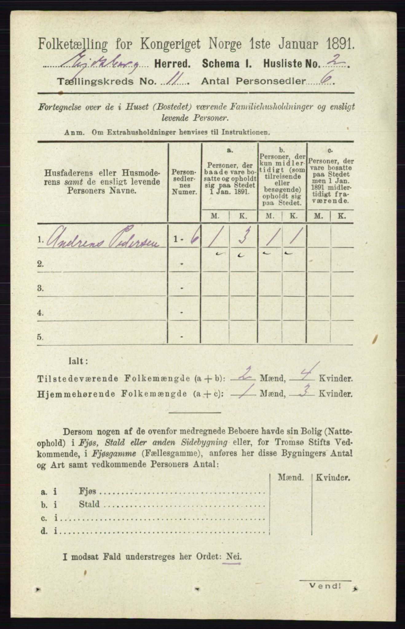 RA, 1891 census for 0125 Eidsberg, 1891, p. 6300