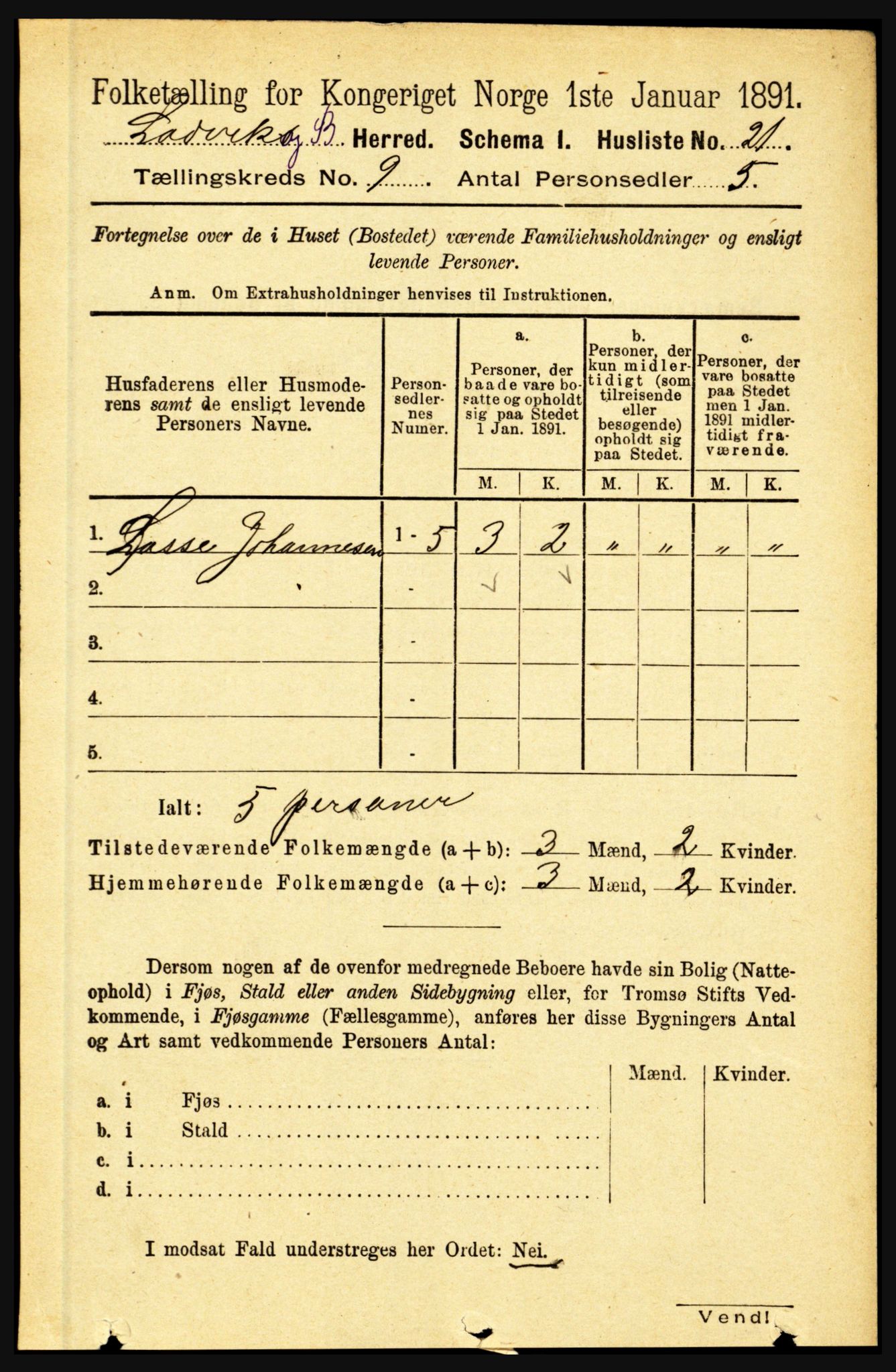 RA, 1891 census for 1415 Lavik og Brekke, 1891, p. 1799