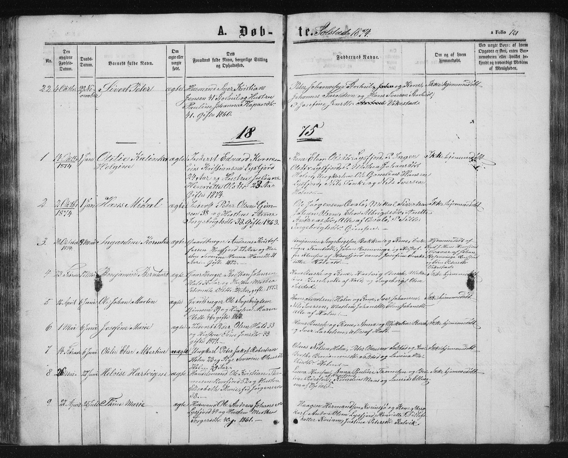 Ministerialprotokoller, klokkerbøker og fødselsregistre - Nordland, AV/SAT-A-1459/810/L0159: Parish register (copy) no. 810C02 /2, 1863-1883, p. 121