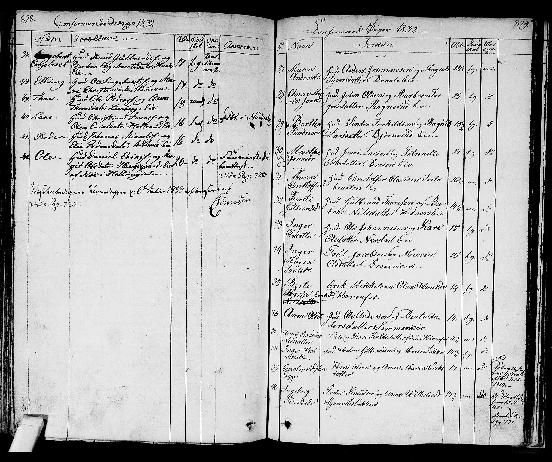 Norderhov kirkebøker, AV/SAKO-A-237/F/Fa/L0009: Parish register (official) no. 9, 1819-1837, p. 828-829