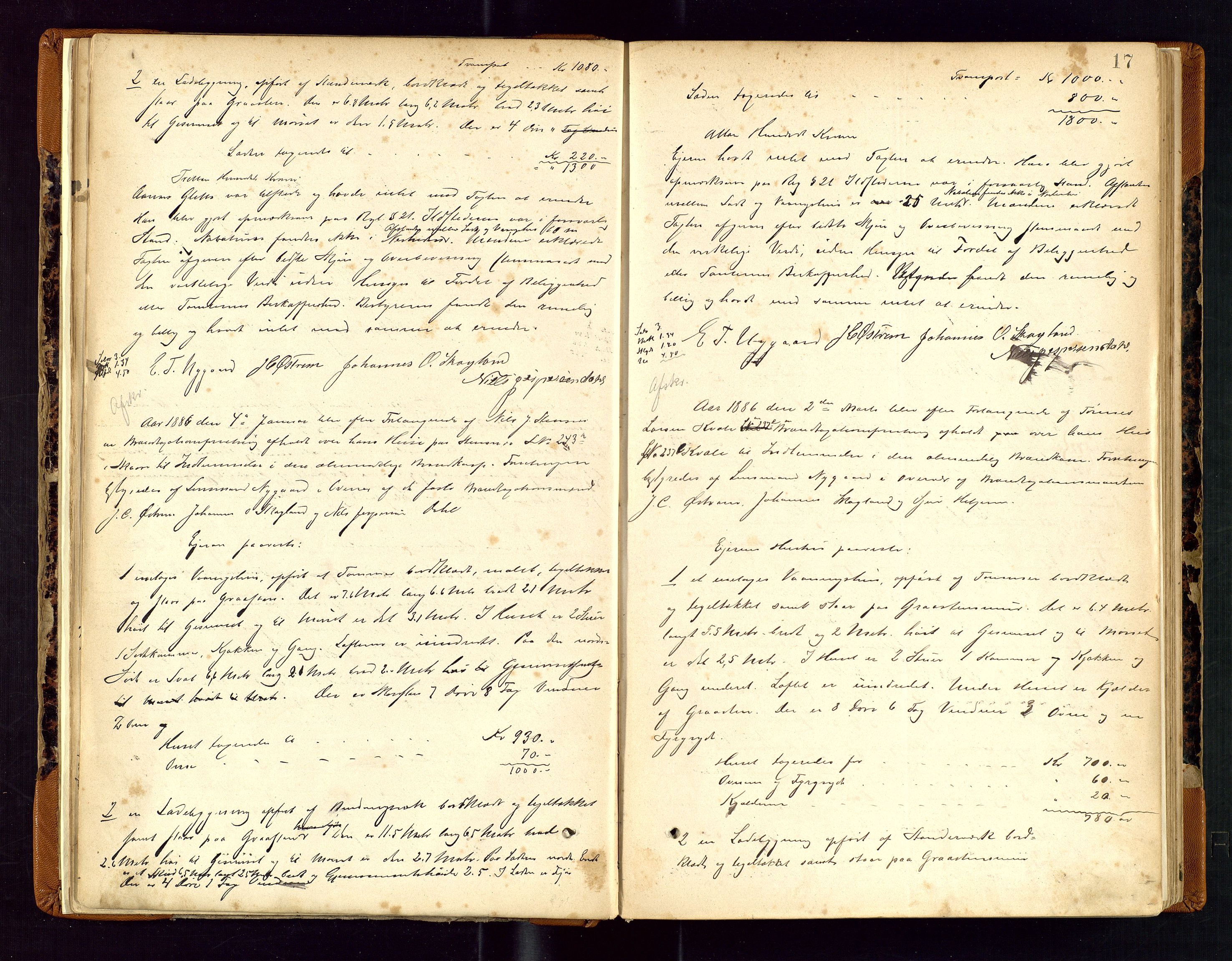 Torvestad lensmannskontor, AV/SAST-A-100307/1/Goa/L0002: "Brandtaxationsprotokol for Torvestad Thinglag", 1883-1917, p. 16b-17a