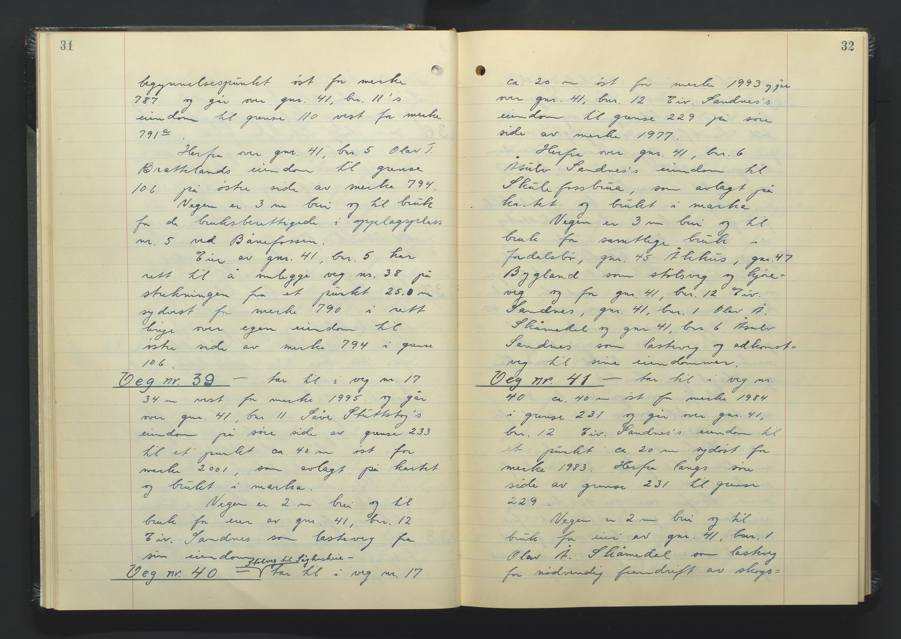 Setesdal jordskifterett, AV/SAK-1541-0008/F/Fa/Faa/L0002: Jordskifteprotokoll med gårdsregister, Setesdal domssokn nr 17, 1954