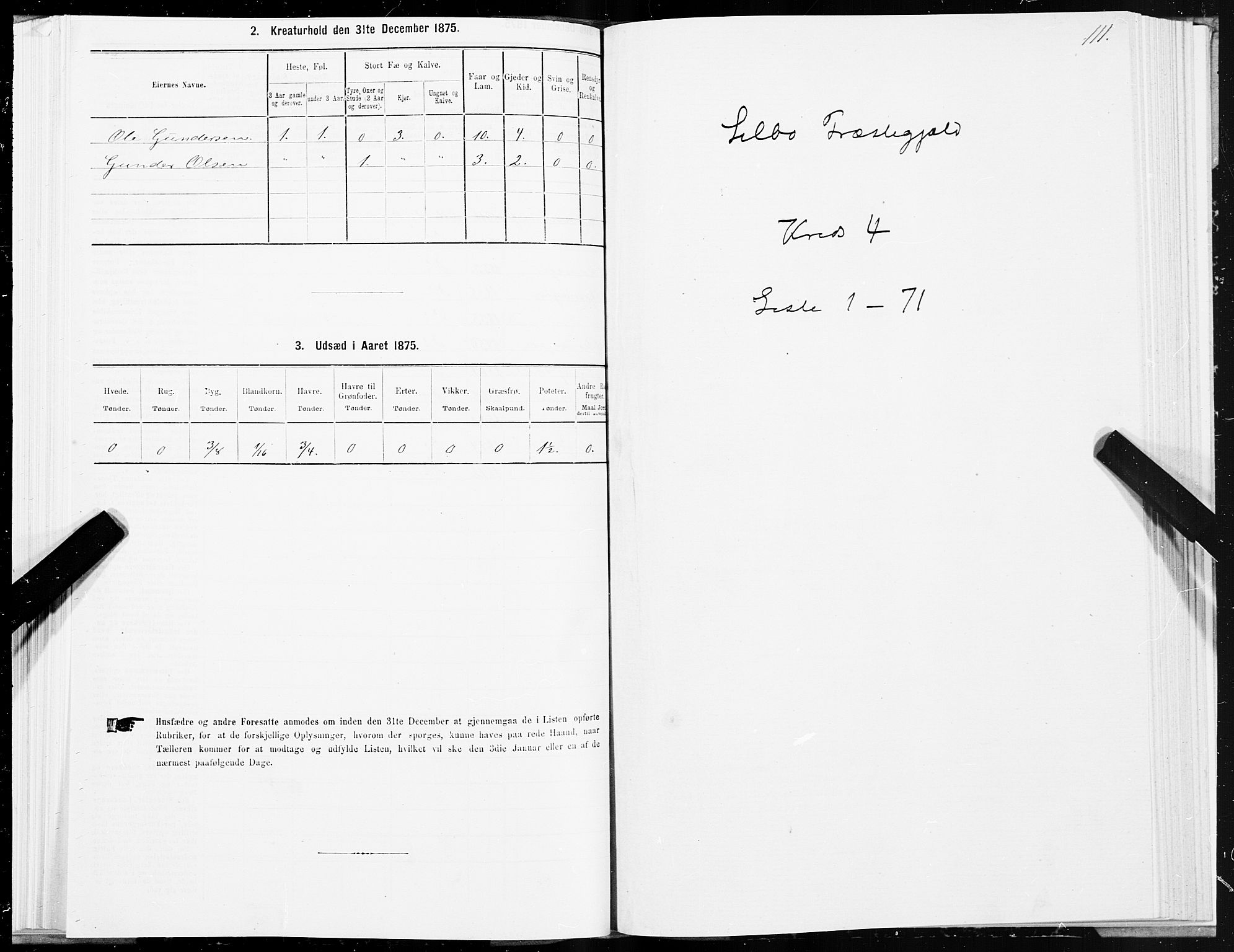 SAT, 1875 census for 1664P Selbu, 1875, p. 2111