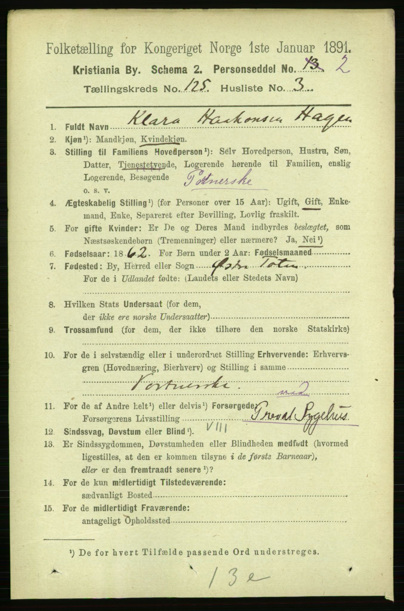 RA, 1891 census for 0301 Kristiania, 1891, p. 66422