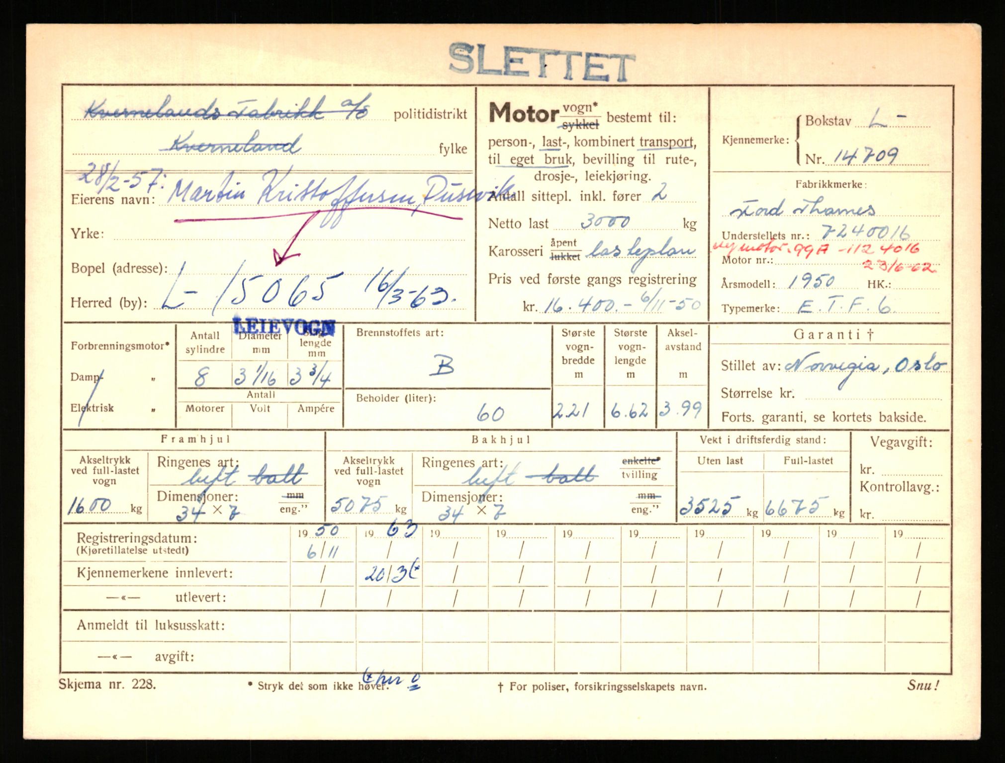 Stavanger trafikkstasjon, AV/SAST-A-101942/0/F/L0027: L-14600 - L-15149, 1930-1971, p. 327