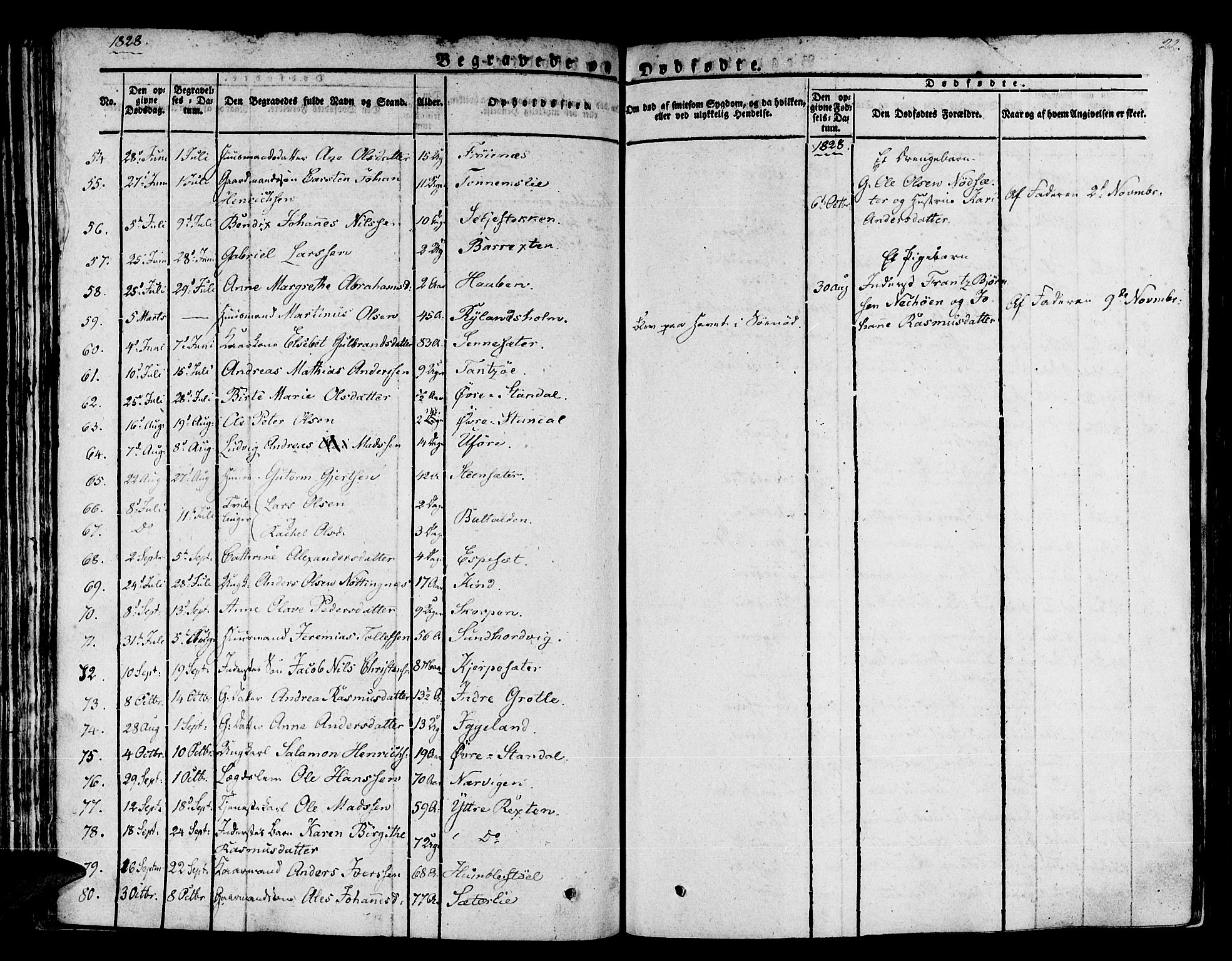 Kinn sokneprestembete, AV/SAB-A-80801/H/Haa/Haaa/L0004/0002: Parish register (official) no. A 4II, 1822-1840, p. 22