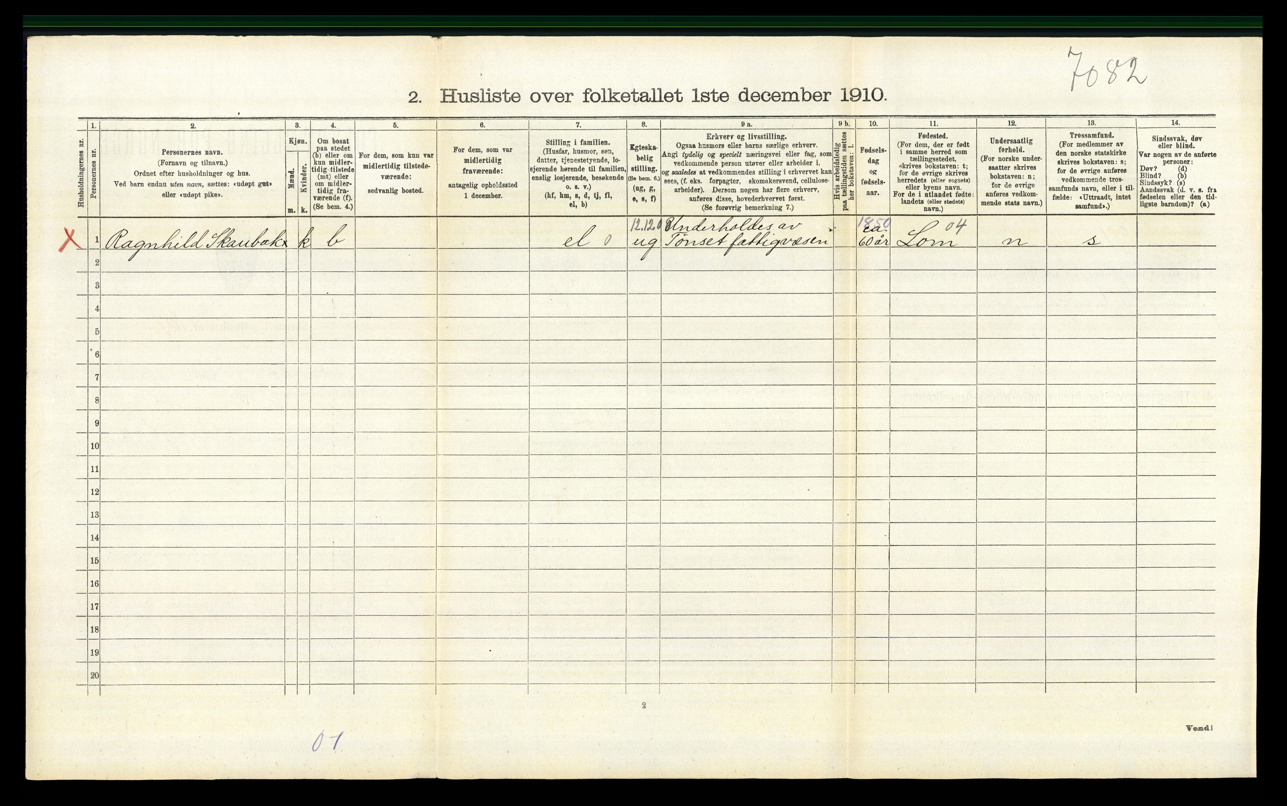 RA, 1910 census for Tynset, 1910, p. 512