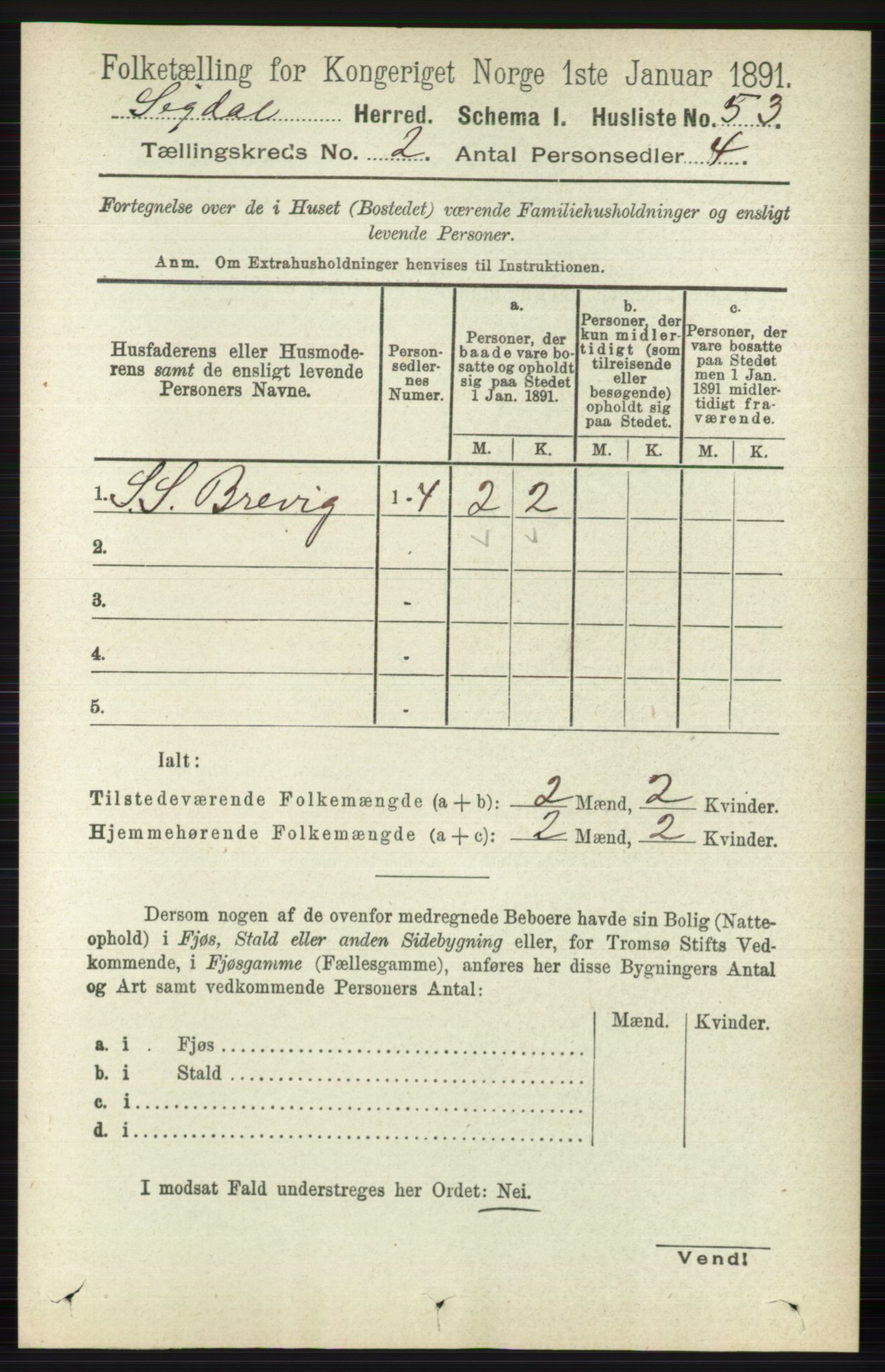 RA, 1891 census for 0621 Sigdal, 1891, p. 942