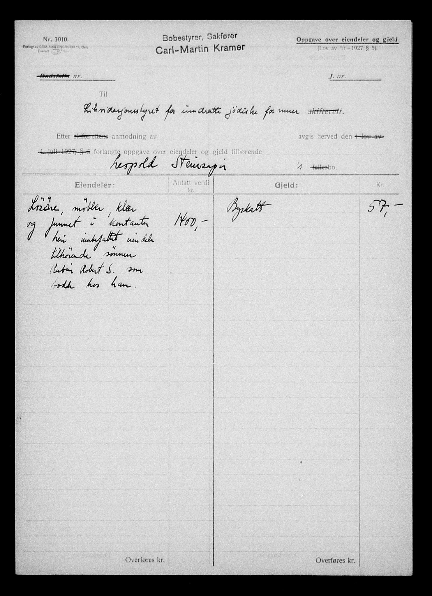 Justisdepartementet, Tilbakeføringskontoret for inndratte formuer, AV/RA-S-1564/H/Hc/Hcc/L0983: --, 1945-1947, p. 102