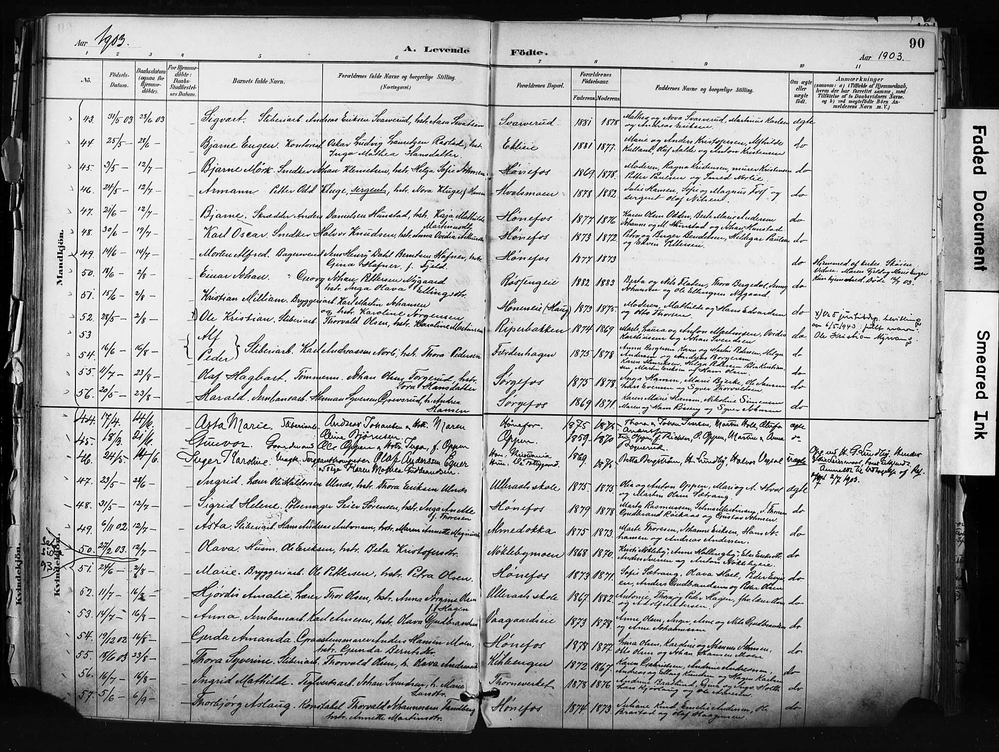 Hønefoss kirkebøker, AV/SAKO-A-609/F/Fa/L0002: Parish register (official) no. 2, 1887-1906, p. 90