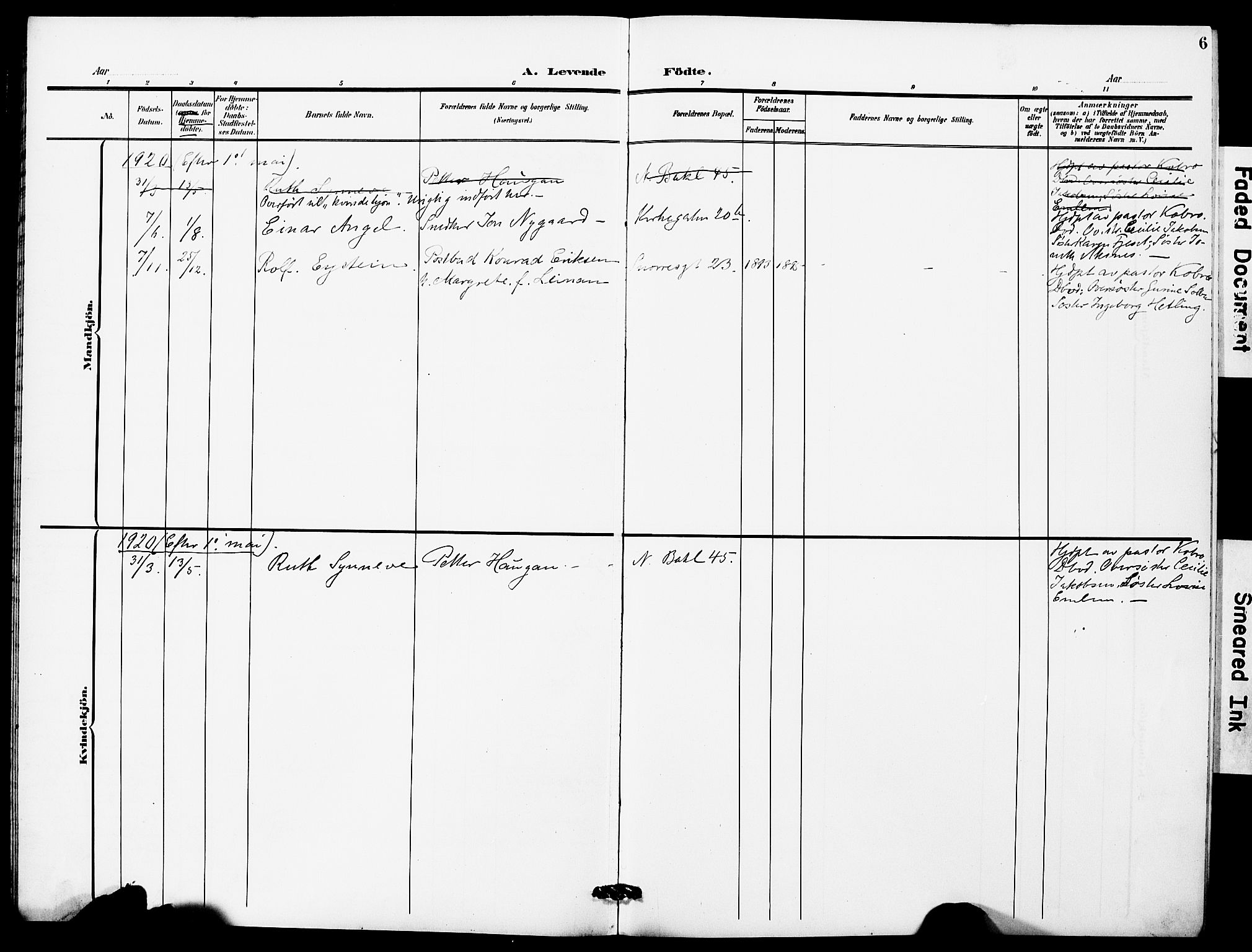 Ministerialprotokoller, klokkerbøker og fødselsregistre - Sør-Trøndelag, SAT/A-1456/628/L0483: Parish register (official) no. 628A01, 1902-1920, p. 6