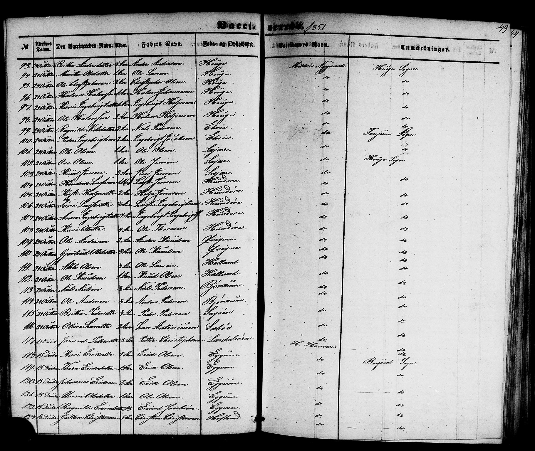 Lærdal sokneprestembete, AV/SAB-A-81201: Parish register (official) no. A 19, 1845-1867, p. 43