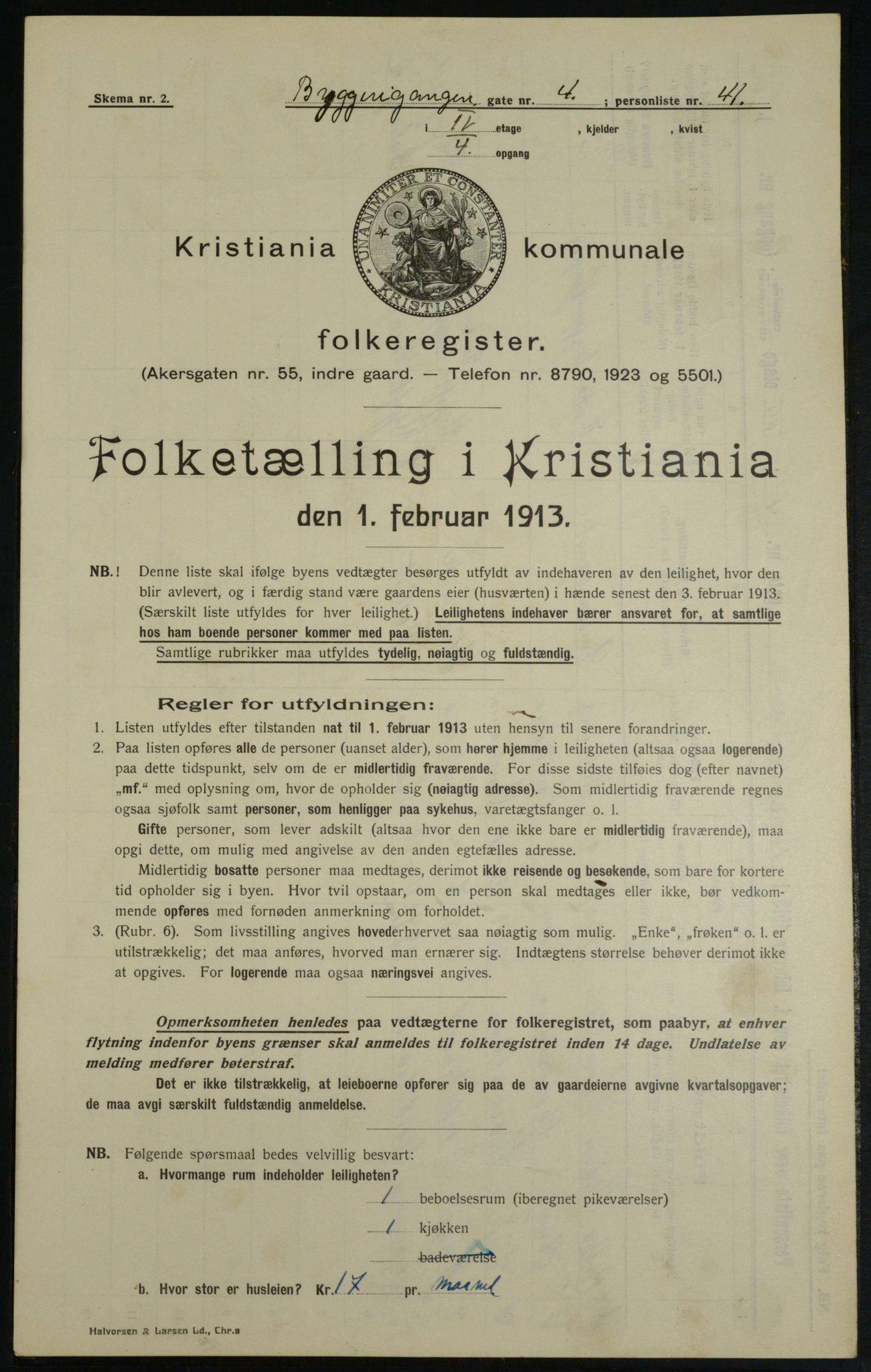 OBA, Municipal Census 1913 for Kristiania, 1913, p. 10162