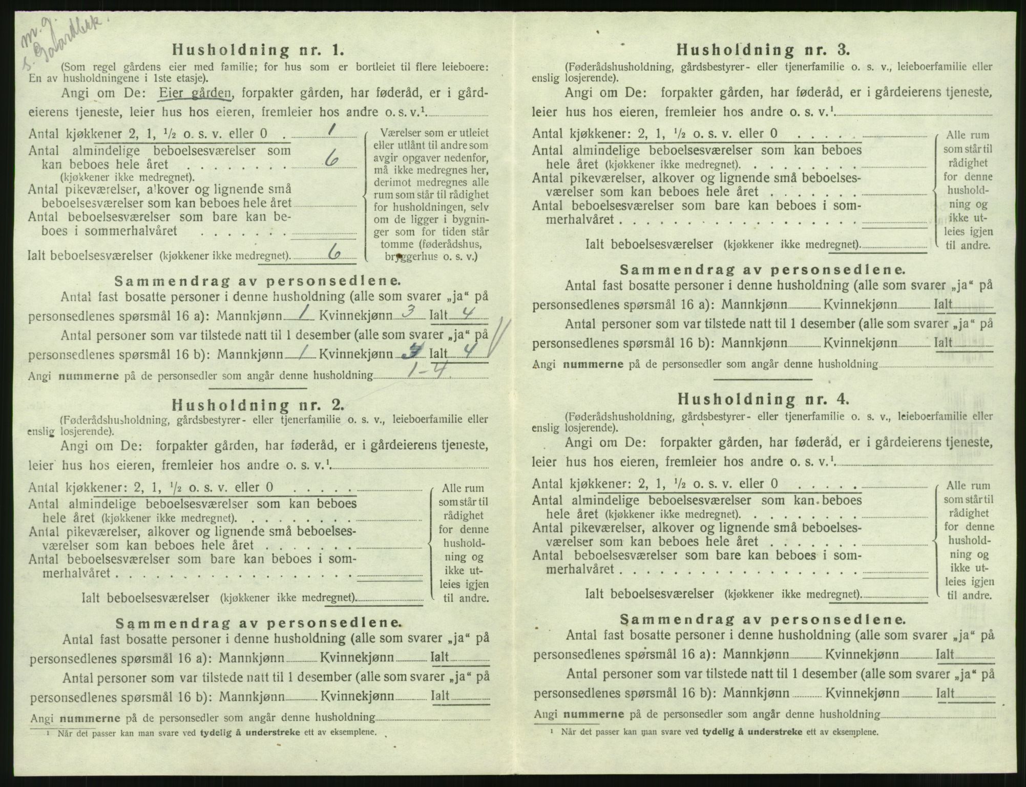 SAT, 1920 census for Straumsnes, 1920, p. 406