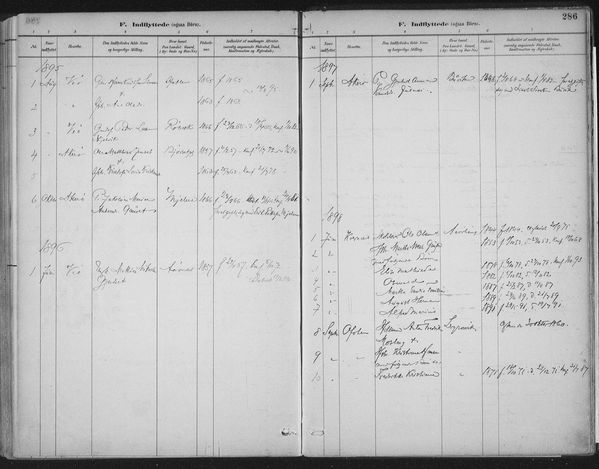 Ministerialprotokoller, klokkerbøker og fødselsregistre - Møre og Romsdal, SAT/A-1454/555/L0658: Parish register (official) no. 555A09, 1887-1917, p. 286
