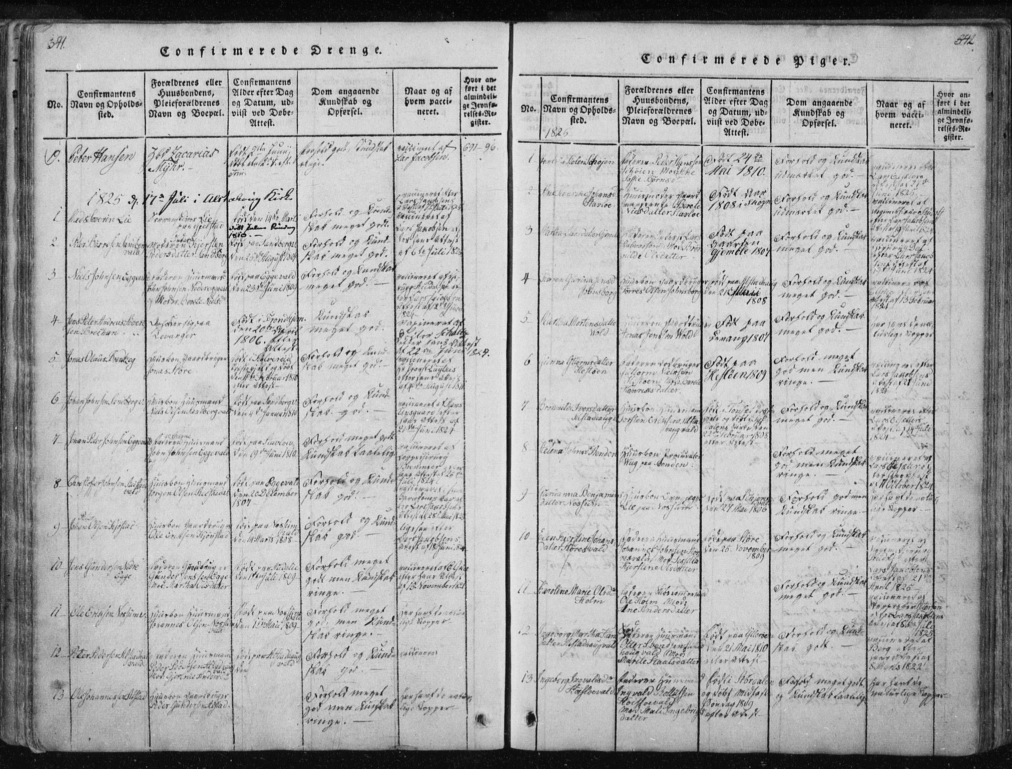 Ministerialprotokoller, klokkerbøker og fødselsregistre - Nord-Trøndelag, SAT/A-1458/717/L0148: Parish register (official) no. 717A04 /1, 1816-1825, p. 541-542