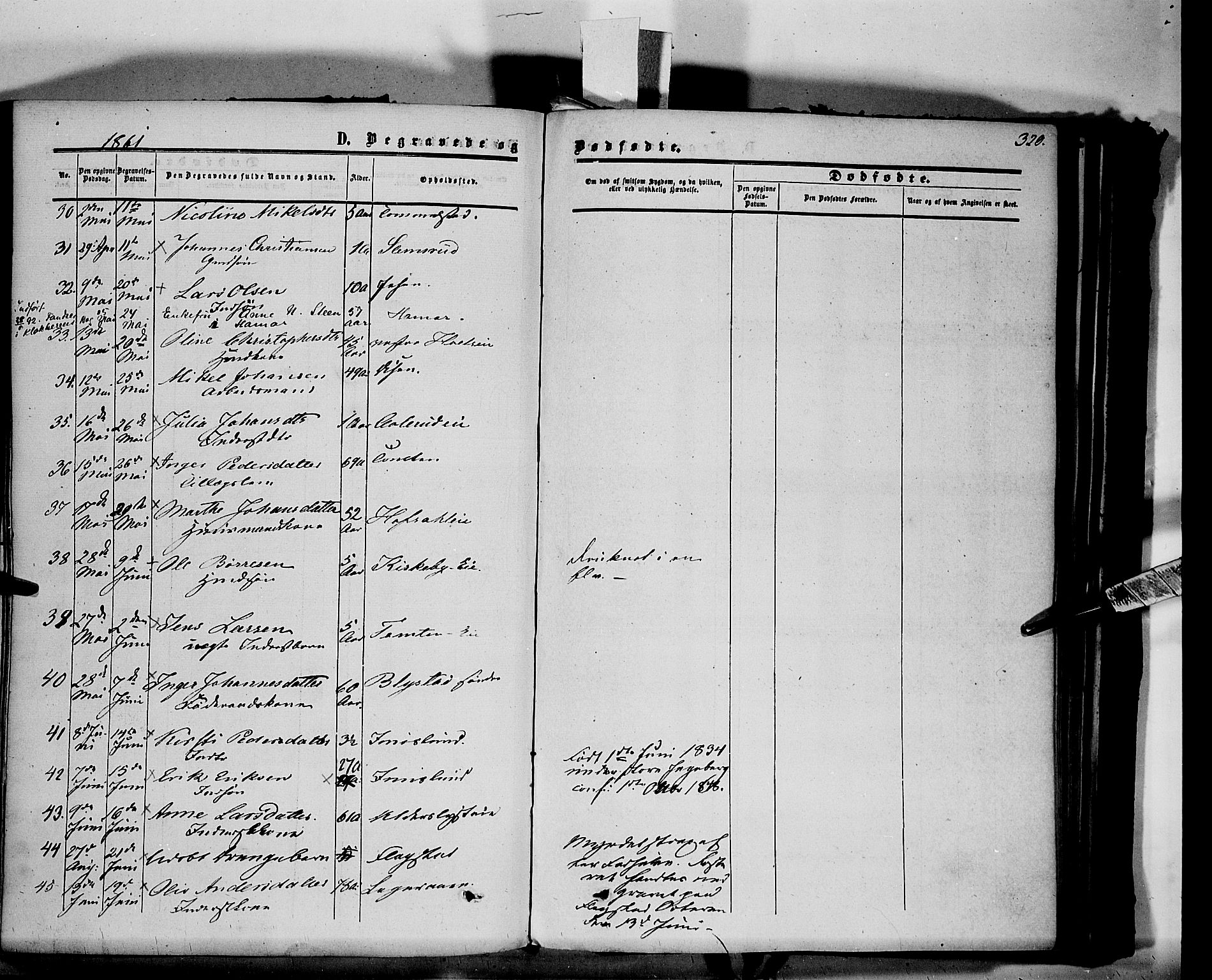 Vang prestekontor, Hedmark, AV/SAH-PREST-008/H/Ha/Haa/L0012: Parish register (official) no. 12, 1855-1870, p. 320