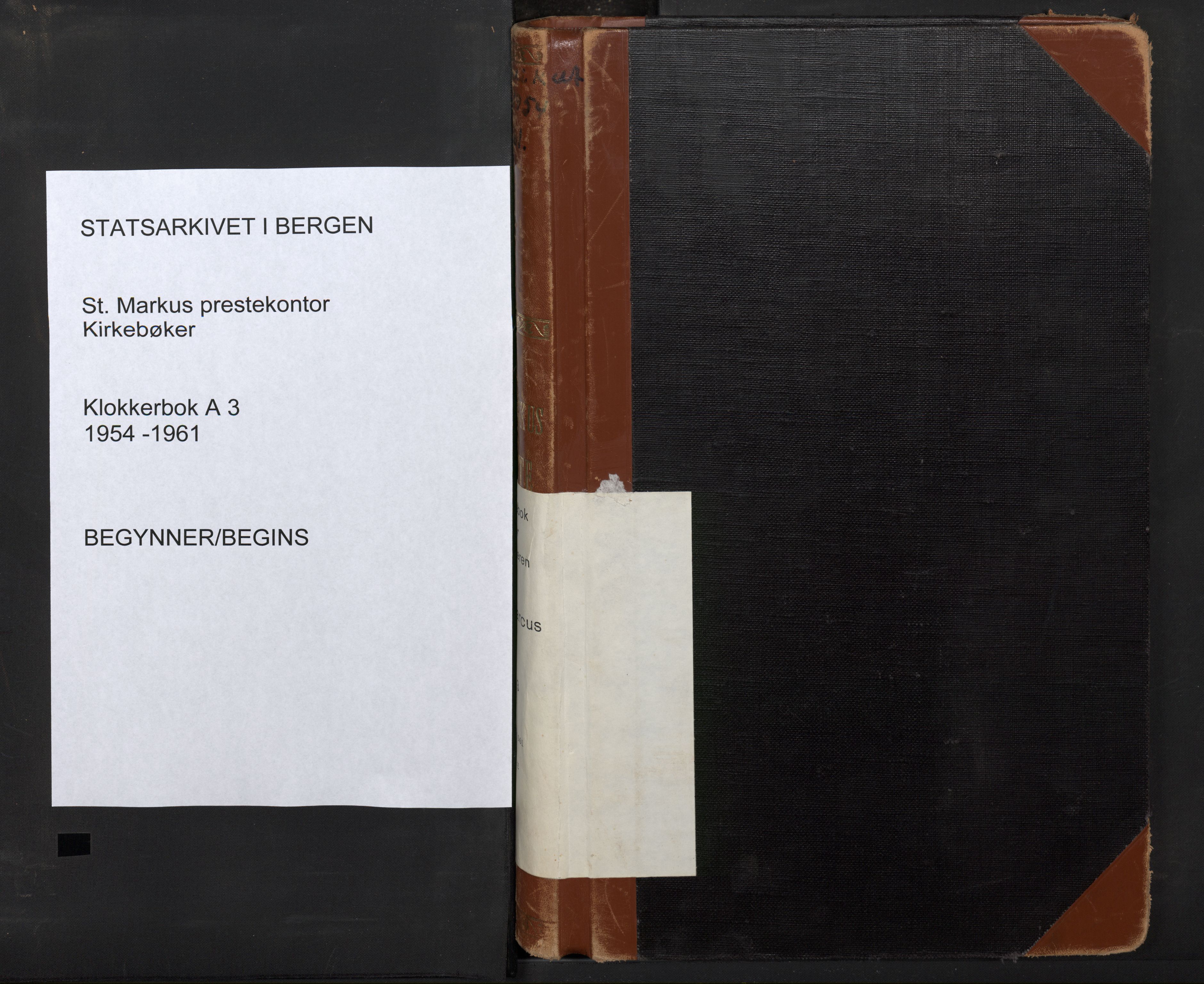 St. Markus sokneprestembete, AV/SAB-A-99935: Parish register (copy) no. A 3, 1954-1961