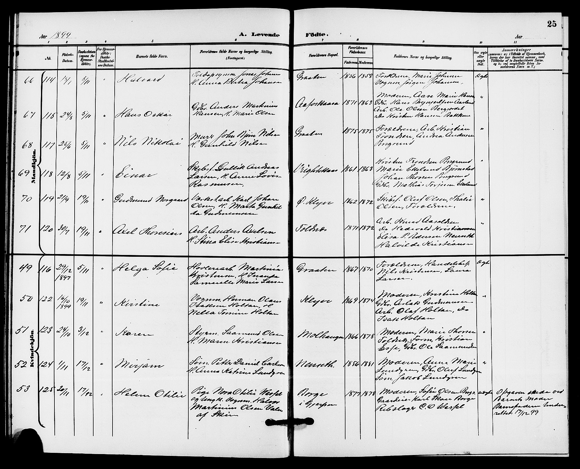 Solum kirkebøker, AV/SAKO-A-306/G/Ga/L0008: Parish register (copy) no. I 8, 1898-1909, p. 25