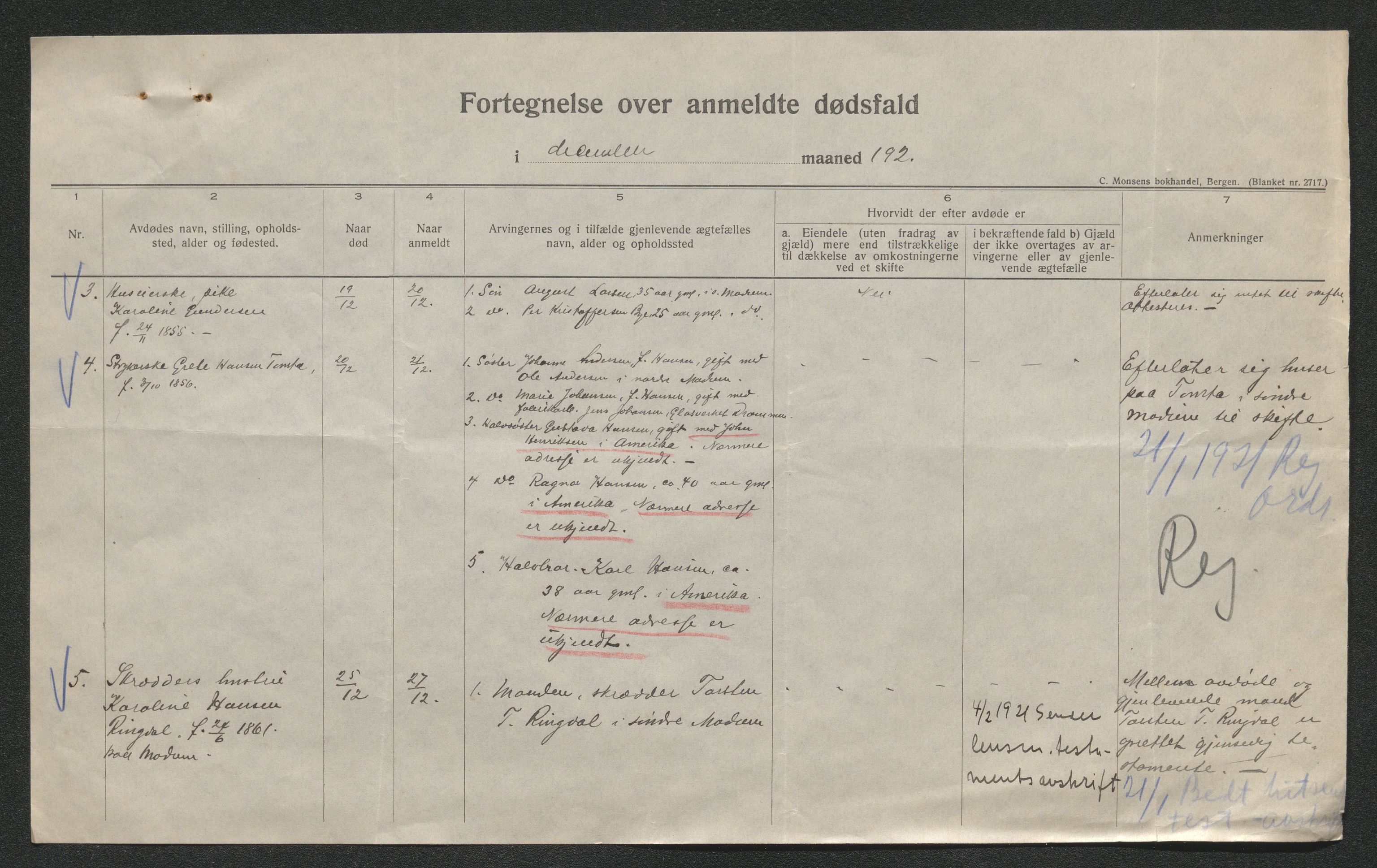 Eiker, Modum og Sigdal sorenskriveri, AV/SAKO-A-123/H/Ha/Hab/L0040: Dødsfallsmeldinger, 1920-1921, p. 366