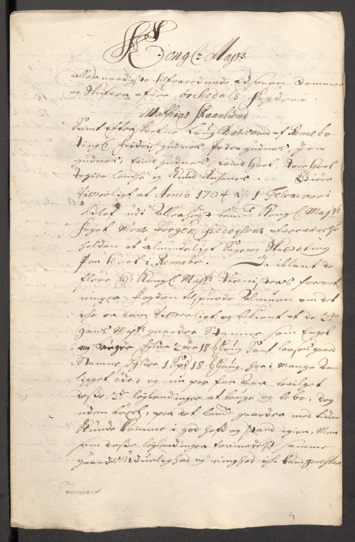 Rentekammeret inntil 1814, Reviderte regnskaper, Fogderegnskap, RA/EA-4092/R60/L3953: Fogderegnskap Orkdal og Gauldal, 1703, p. 222