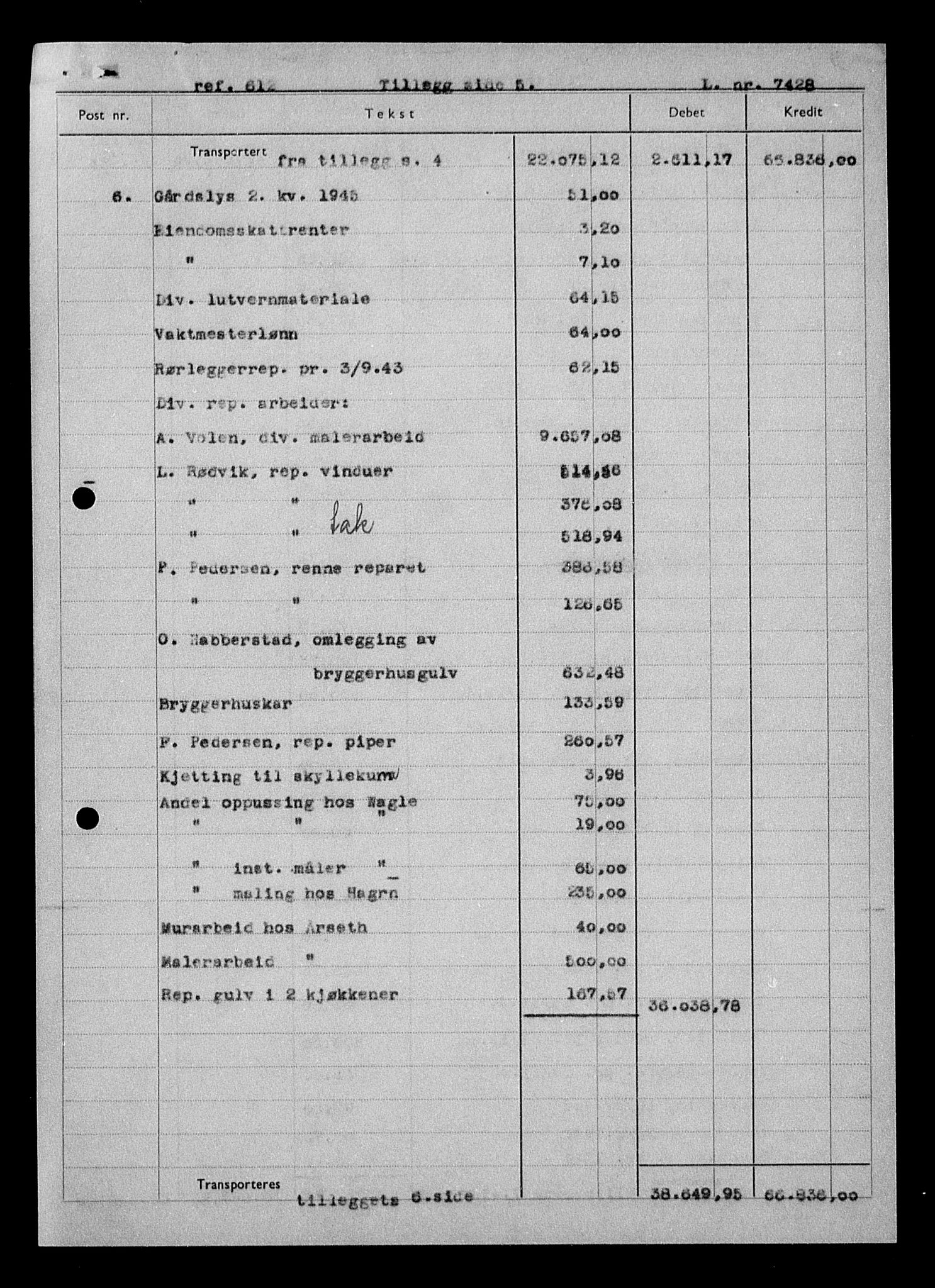 Justisdepartementet, Tilbakeføringskontoret for inndratte formuer, AV/RA-S-1564/H/Hc/Hcc/L0966: --, 1945-1947, p. 147