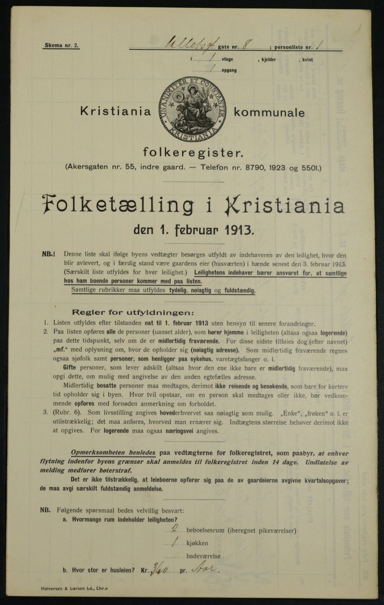 OBA, Municipal Census 1913 for Kristiania, 1913, p. 13094