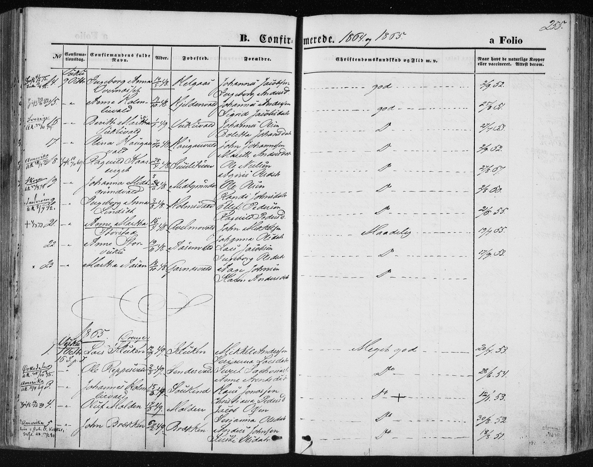 Ministerialprotokoller, klokkerbøker og fødselsregistre - Nord-Trøndelag, SAT/A-1458/723/L0241: Parish register (official) no. 723A10, 1860-1869, p. 255