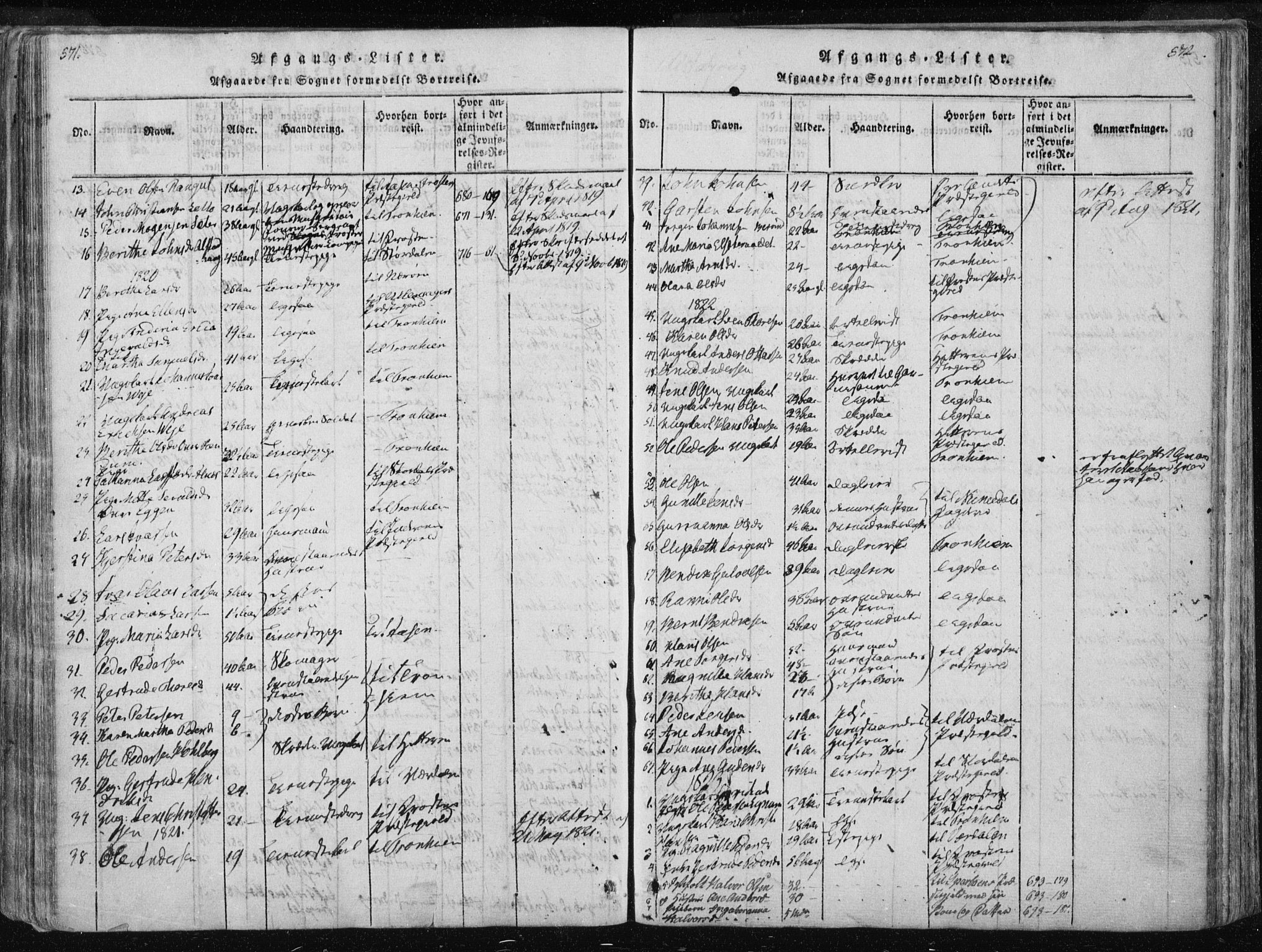 Ministerialprotokoller, klokkerbøker og fødselsregistre - Nord-Trøndelag, SAT/A-1458/717/L0148: Parish register (official) no. 717A04 /1, 1816-1825, p. 571-572