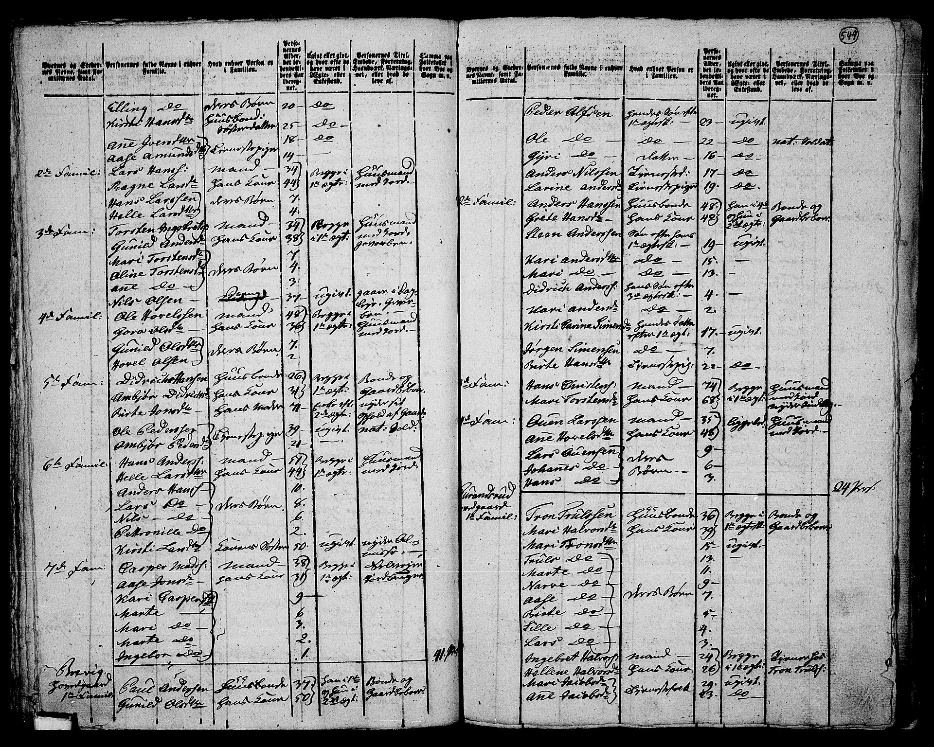 RA, 1801 census for 0626P Lier, 1801, p. 548b-549a