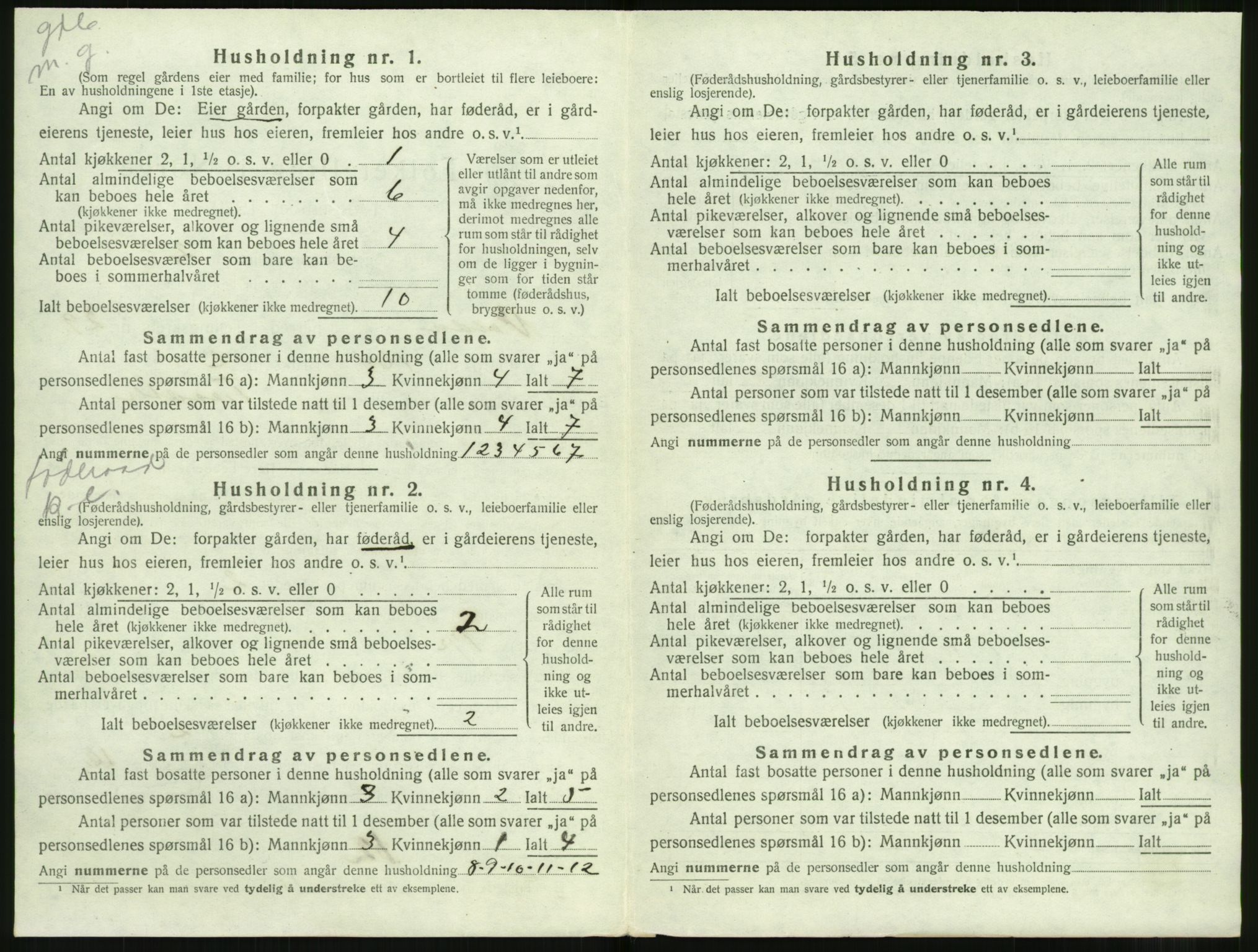 SAT, 1920 census for Volda, 1920, p. 1817