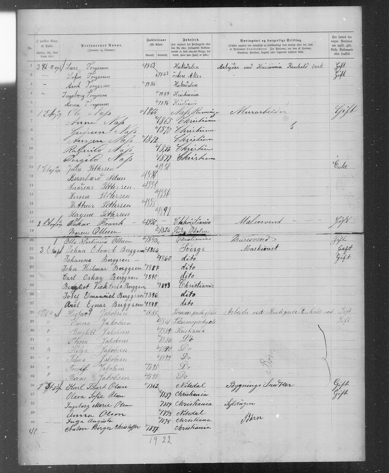 OBA, Municipal Census 1899 for Kristiania, 1899, p. 2320