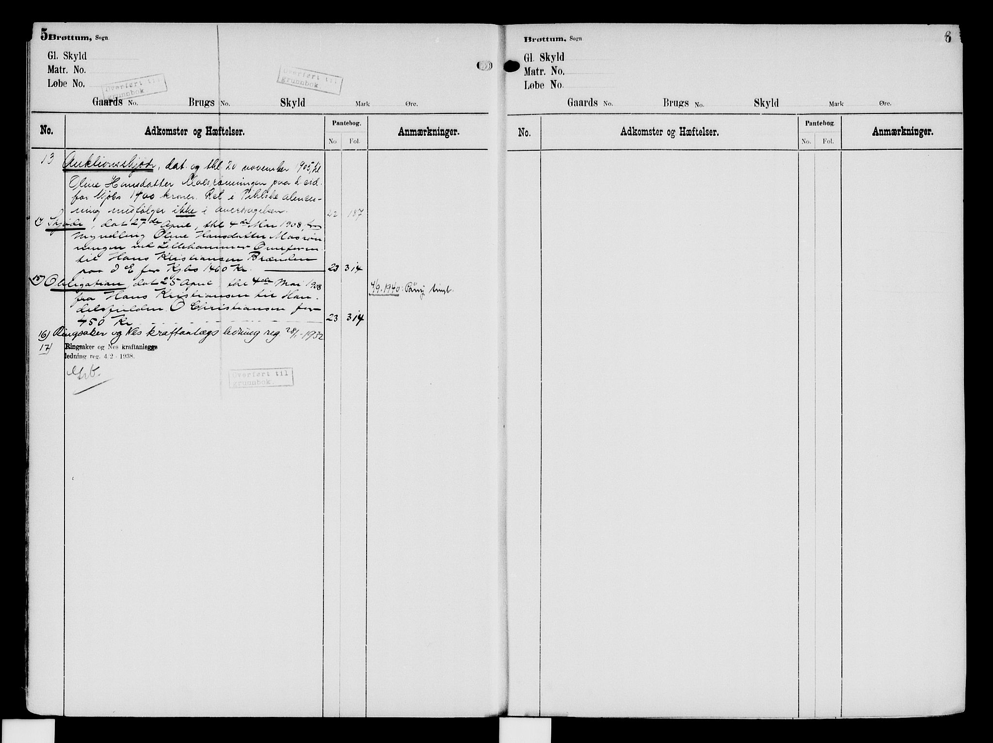 Nord-Hedmark sorenskriveri, SAH/TING-012/H/Ha/Had/Hadd/L0002: Mortgage register no. 4.2, 1899-1940, p. 5-6