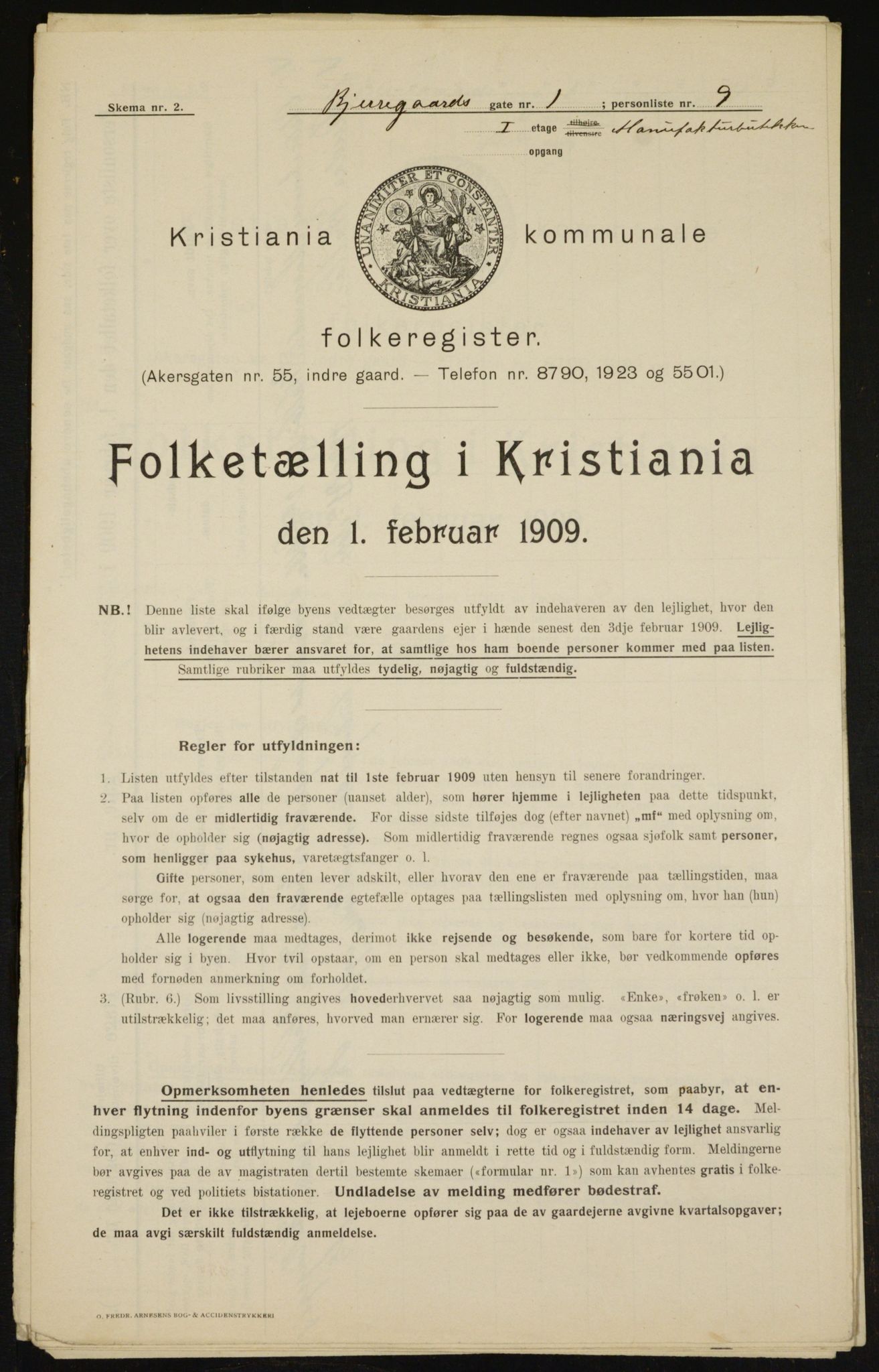 OBA, Municipal Census 1909 for Kristiania, 1909, p. 5102