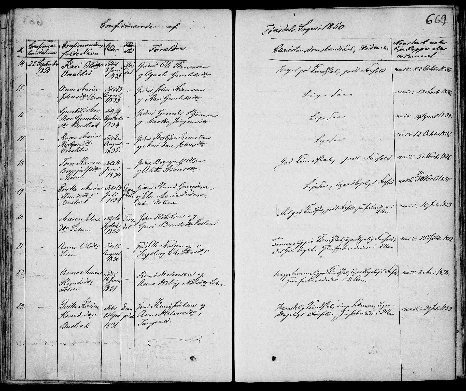 Drangedal kirkebøker, SAKO/A-258/F/Fa/L0007b: Parish register (official) no. 7b, 1837-1856, p. 669