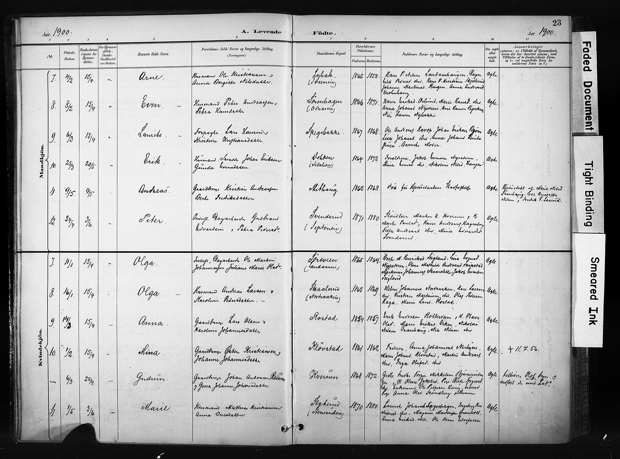 Søndre Land prestekontor, AV/SAH-PREST-122/K/L0004: Parish register (official) no. 4, 1895-1904, p. 23