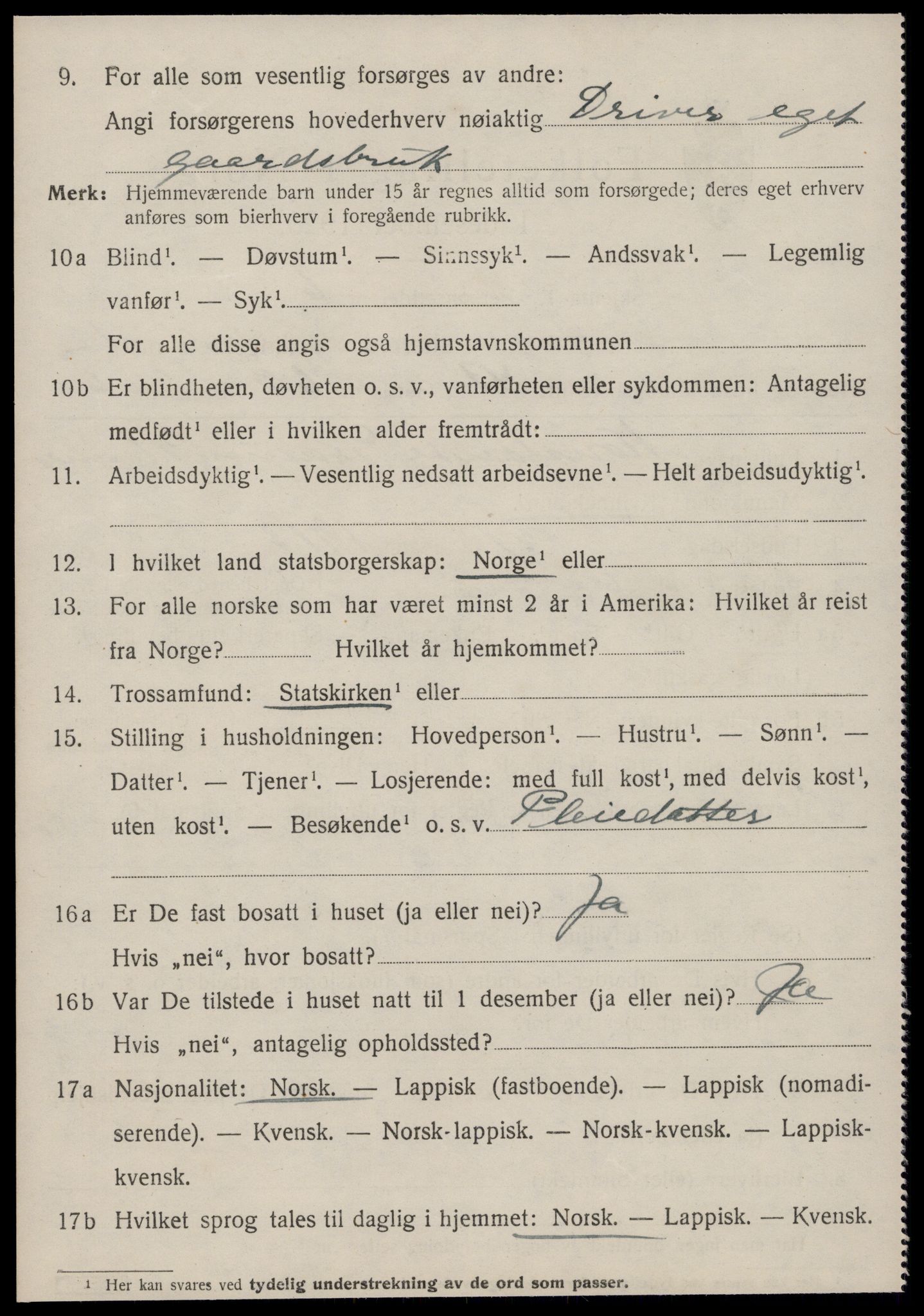 SAT, 1920 census for Å, 1920, p. 5491