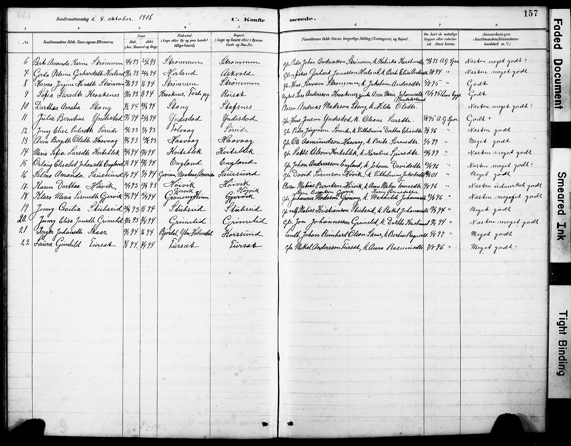 Askvoll sokneprestembete, AV/SAB-A-79501/H/Hab/Haba/L0003: Parish register (copy) no. A 3, 1886-1928, p. 157