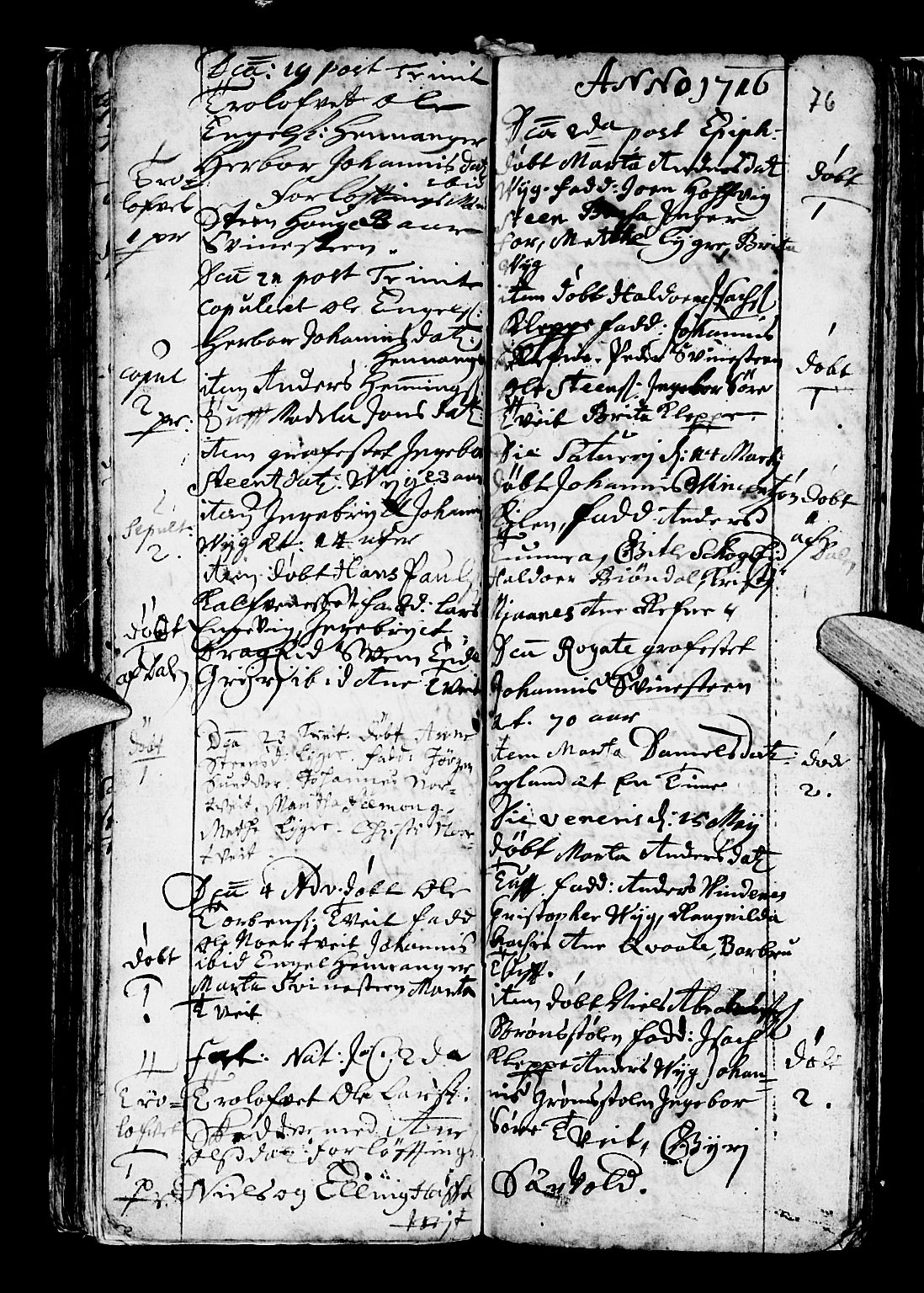 Os sokneprestembete, SAB/A-99929: Parish register (official) no. A 5, 1669-1760, p. 76