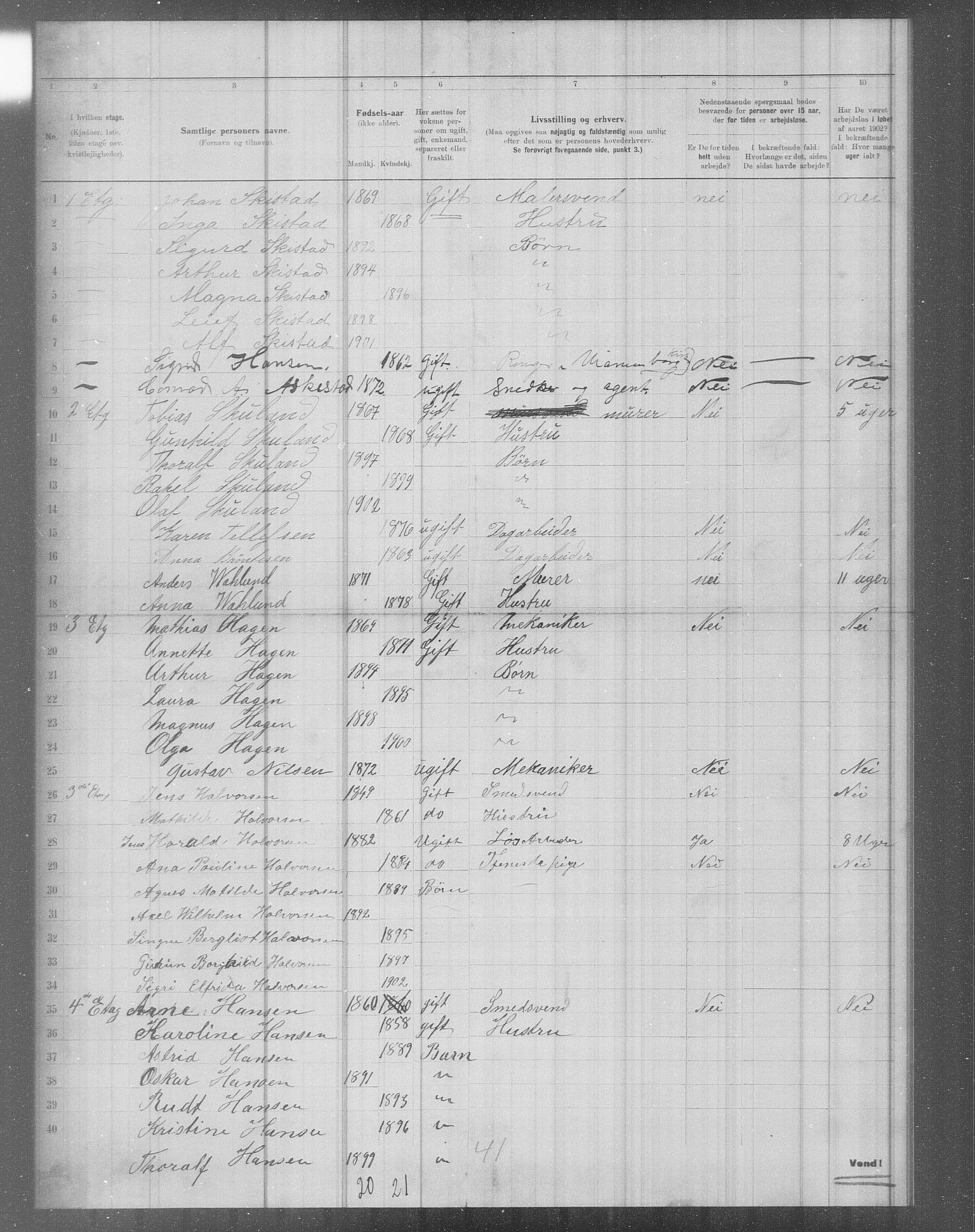 OBA, Municipal Census 1902 for Kristiania, 1902, p. 4311