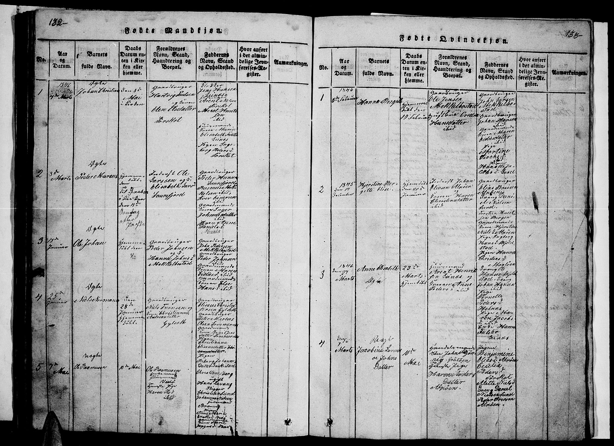 Ministerialprotokoller, klokkerbøker og fødselsregistre - Nordland, AV/SAT-A-1459/857/L0826: Parish register (copy) no. 857C01, 1821-1852, p. 132-133