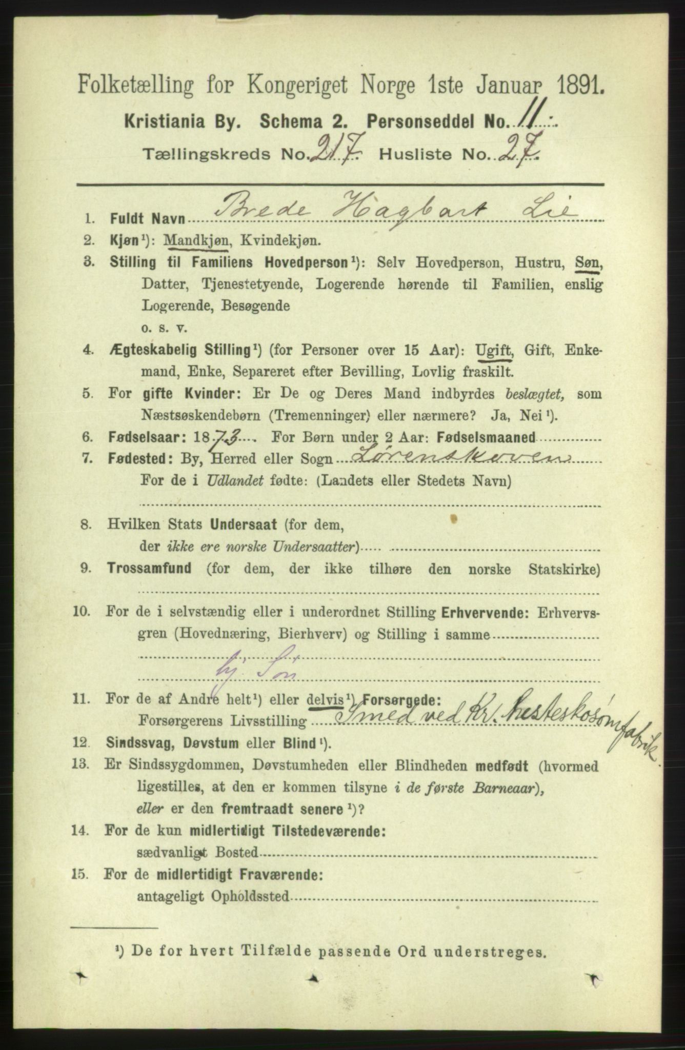 RA, 1891 census for 0301 Kristiania, 1891, p. 128941