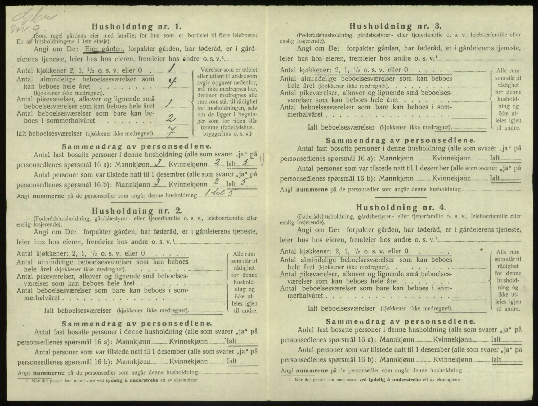 SAB, 1920 census for Fjaler, 1920, p. 1370