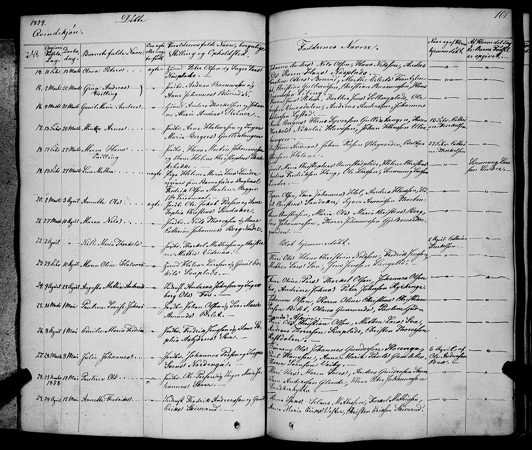 Skiptvet prestekontor Kirkebøker, SAO/A-20009/F/Fa/L0006: Parish register (official) no. 6, 1839-1860, p. 101