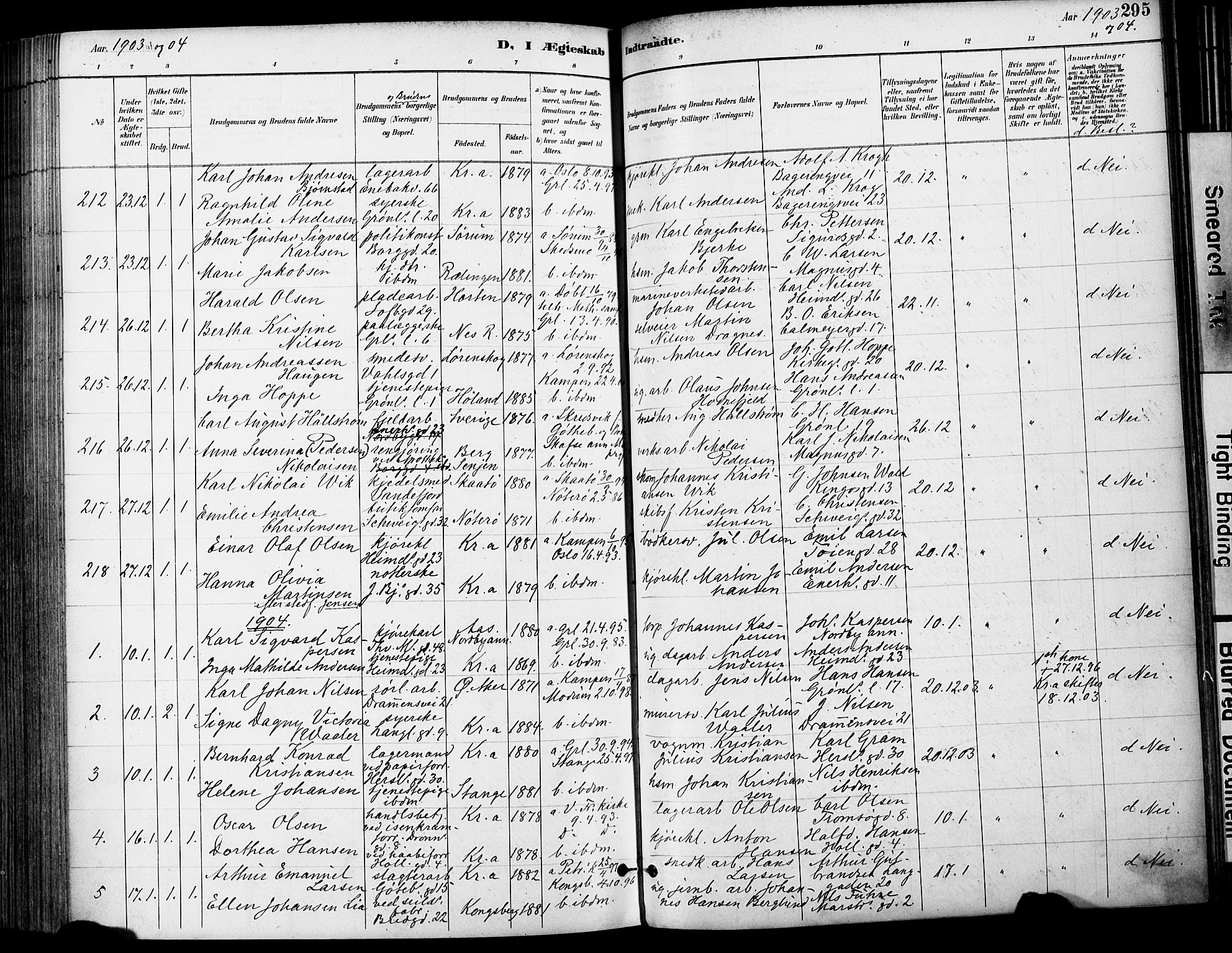 Grønland prestekontor Kirkebøker, SAO/A-10848/F/Fa/L0013: Parish register (official) no. 13, 1887-1906, p. 295