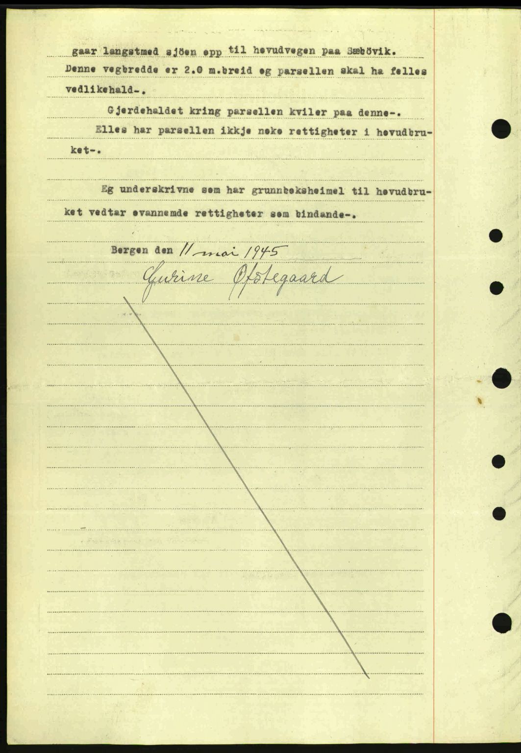 Sunnhordland sorenskrivar, AV/SAB-A-2401: Mortgage book no. A77, 1945-1945, Diary no: : 609/1945