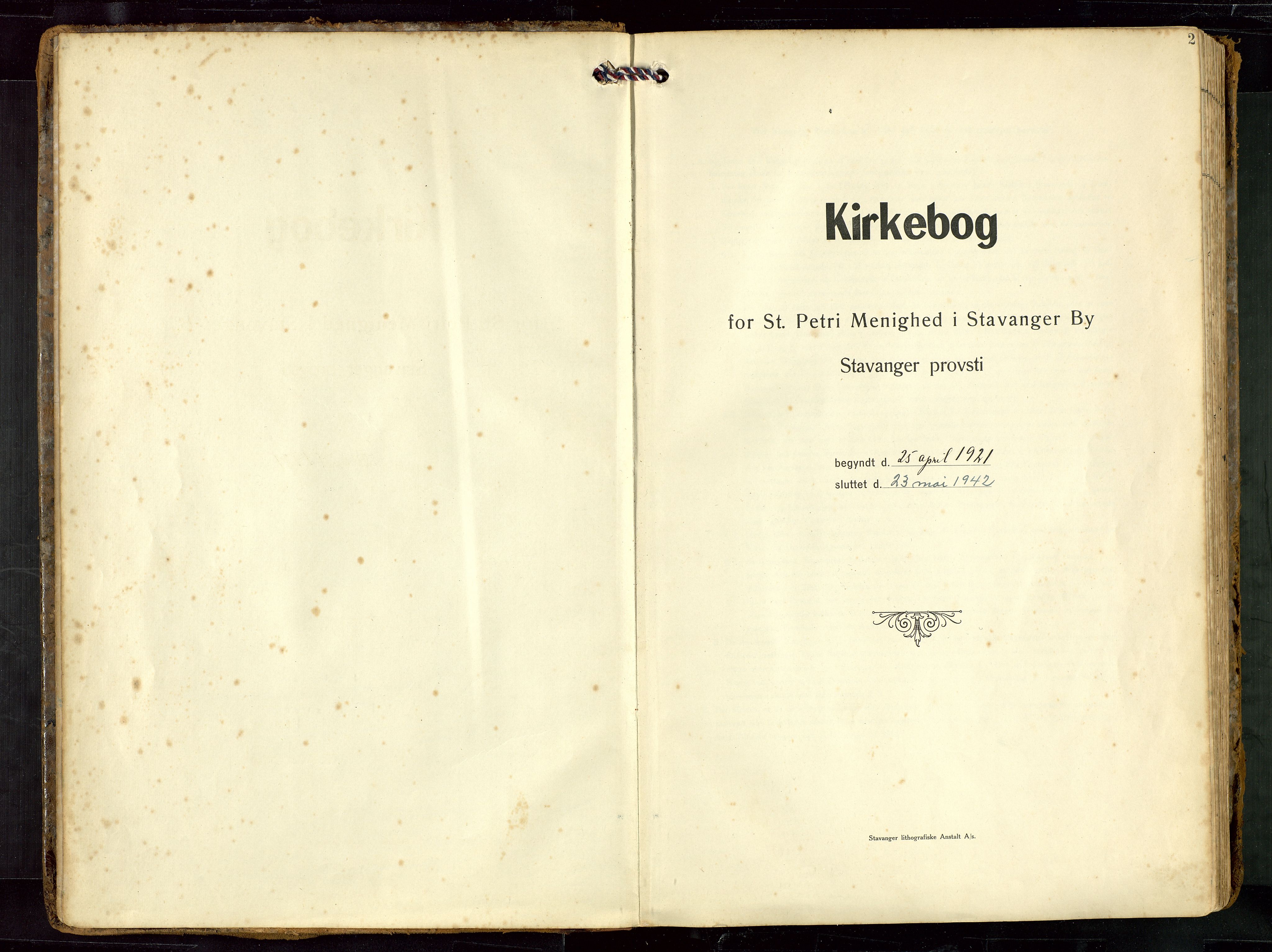 St. Petri sokneprestkontor, AV/SAST-A-101813/002/D/L0002: Parish register (official) no. A 27, 1921-1942, p. 2